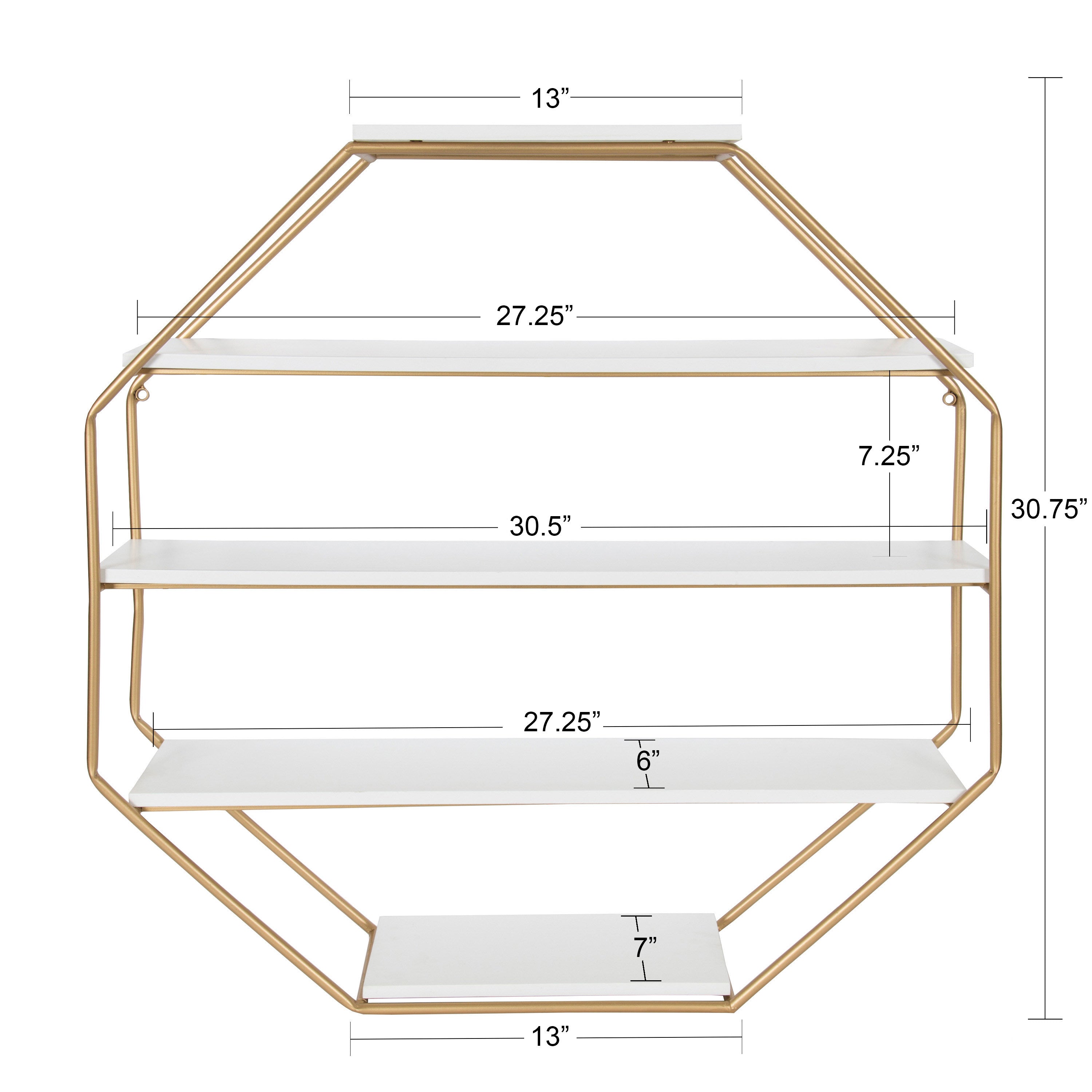 Accent Shelf White Gold 30.5x31 4