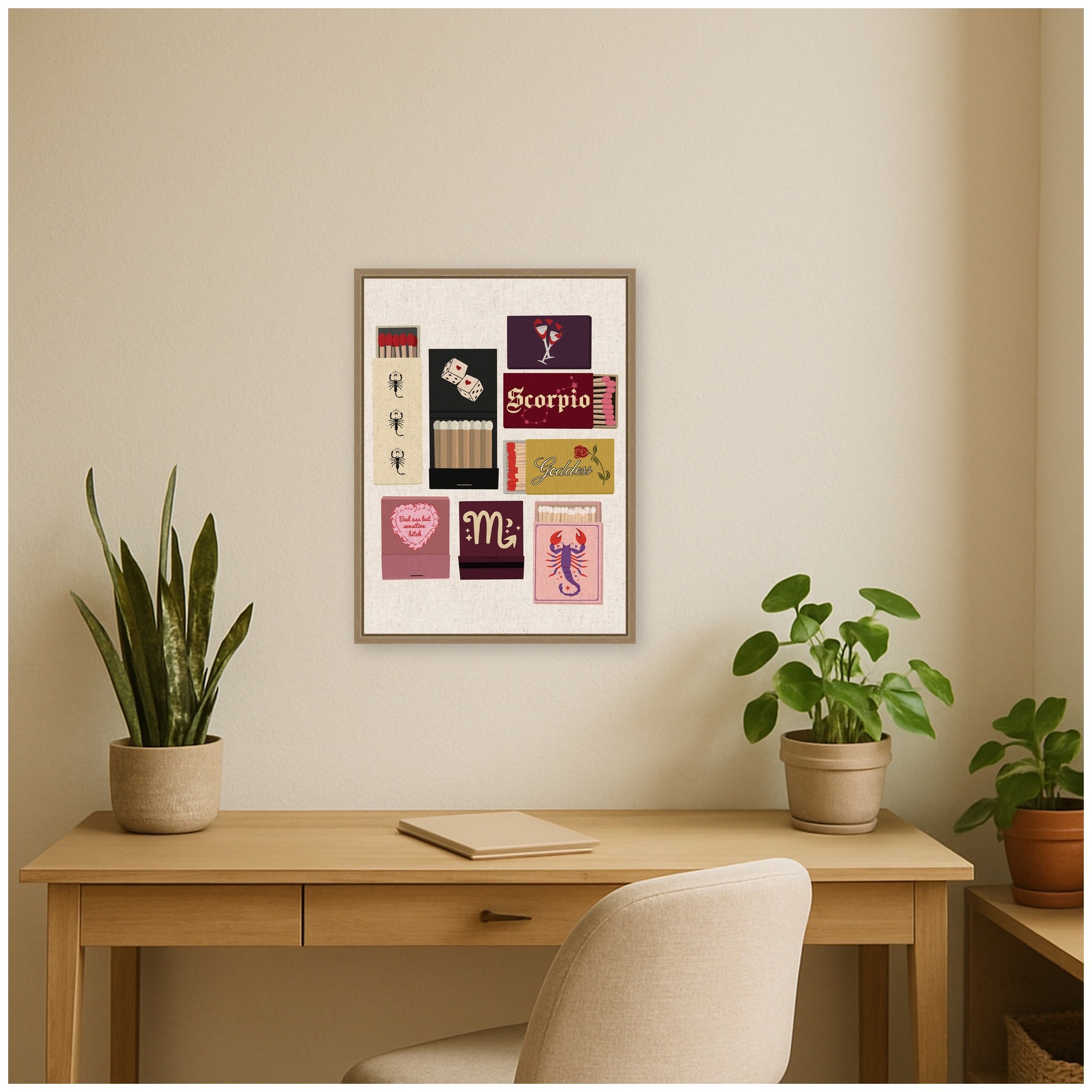 Scorpio Matchbooks by Megan Ryan Framed Canvas Wall Art Print
