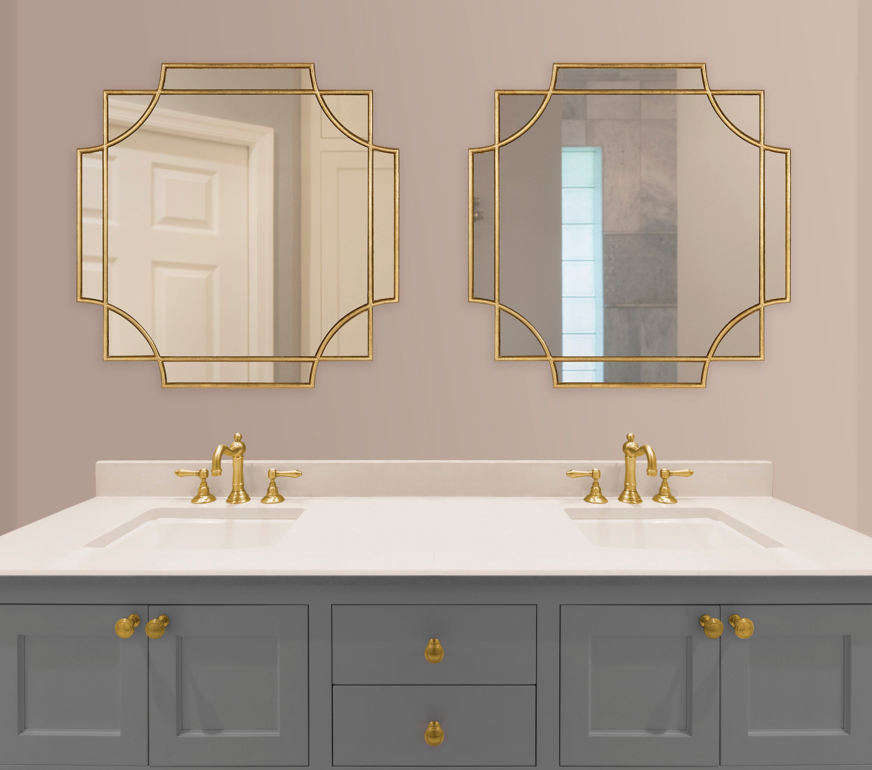 Scallop Mirror 24x24 Gold 7