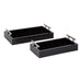 Tray Set Black Silver 2 Piece 1