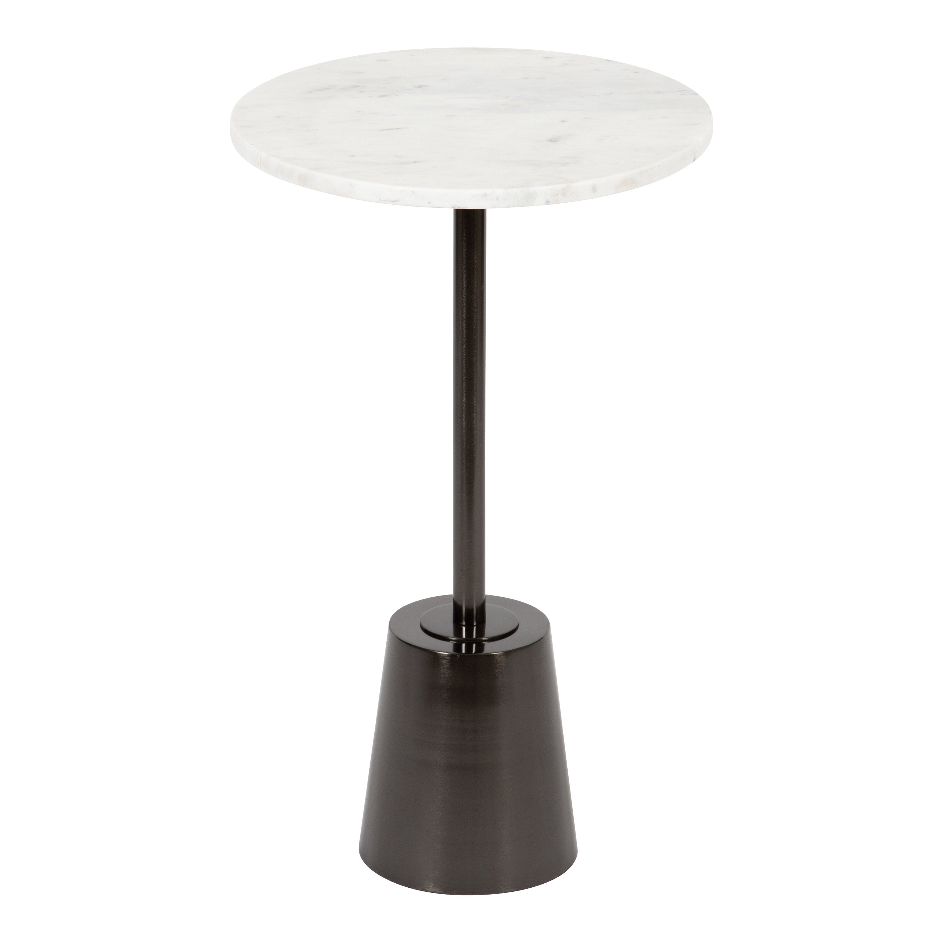 Side Table White Pewter 14x14x24 1