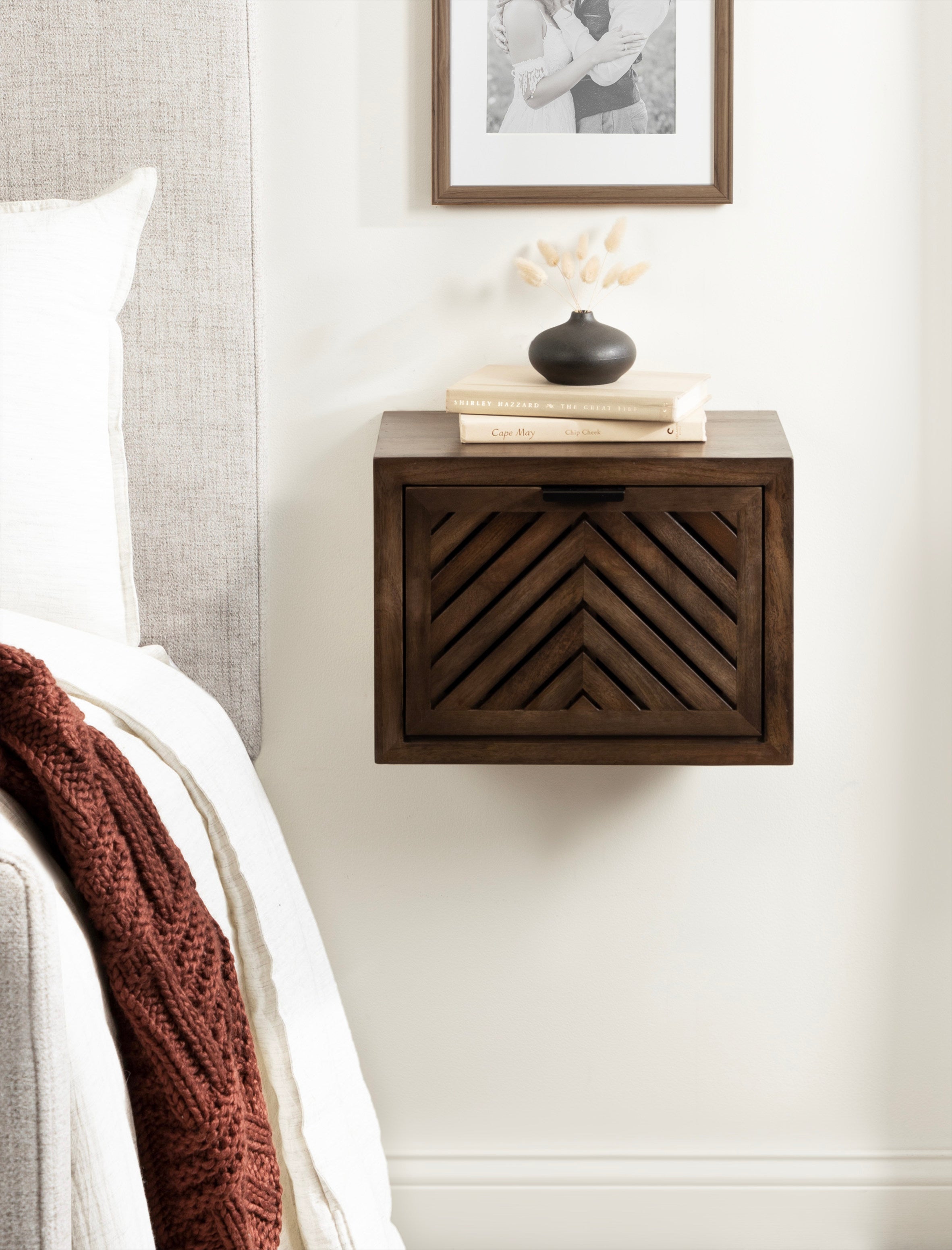Floating Side Table Brown 16x10x12 7