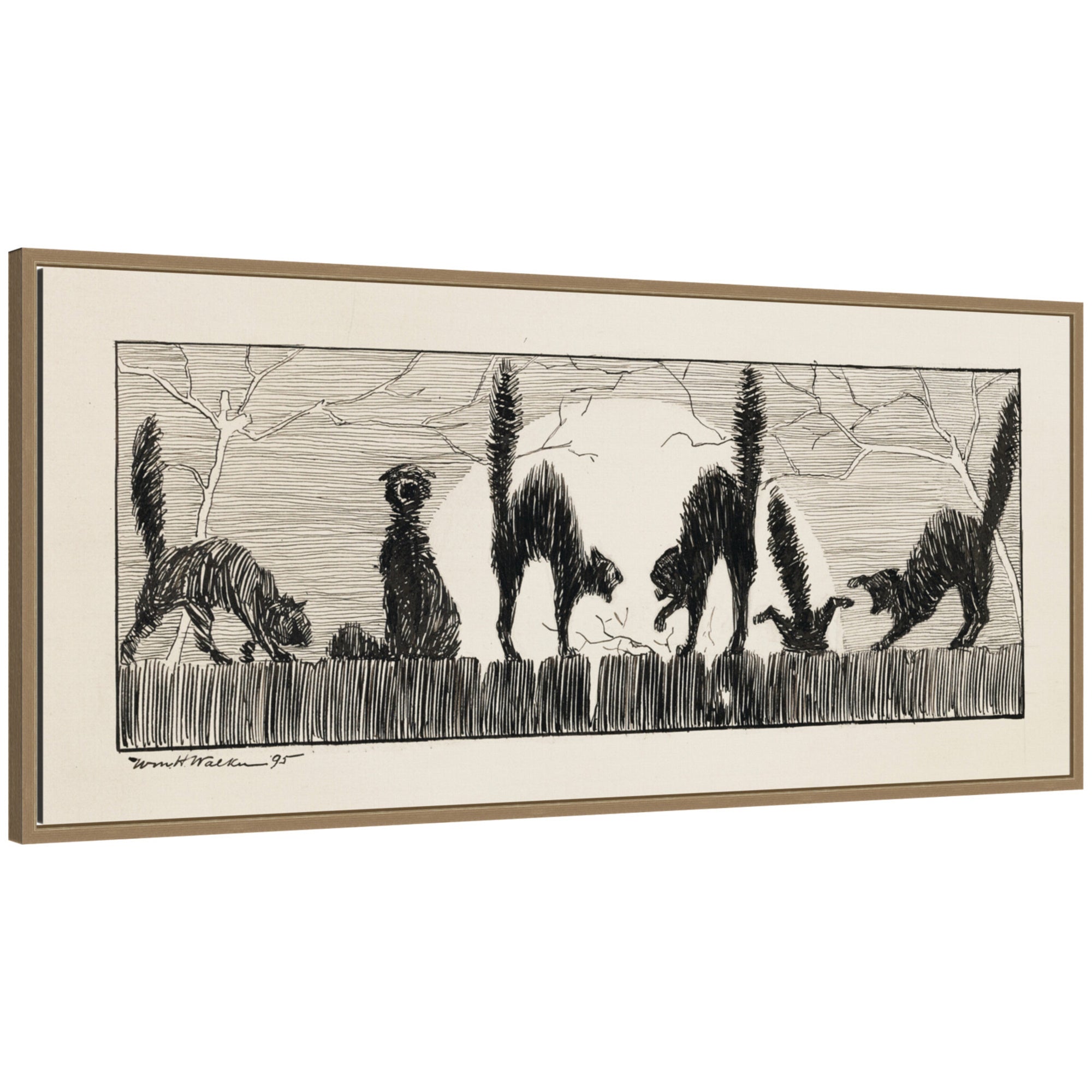 Framed Canvas 40x18 Sylvie Dark Gold 1