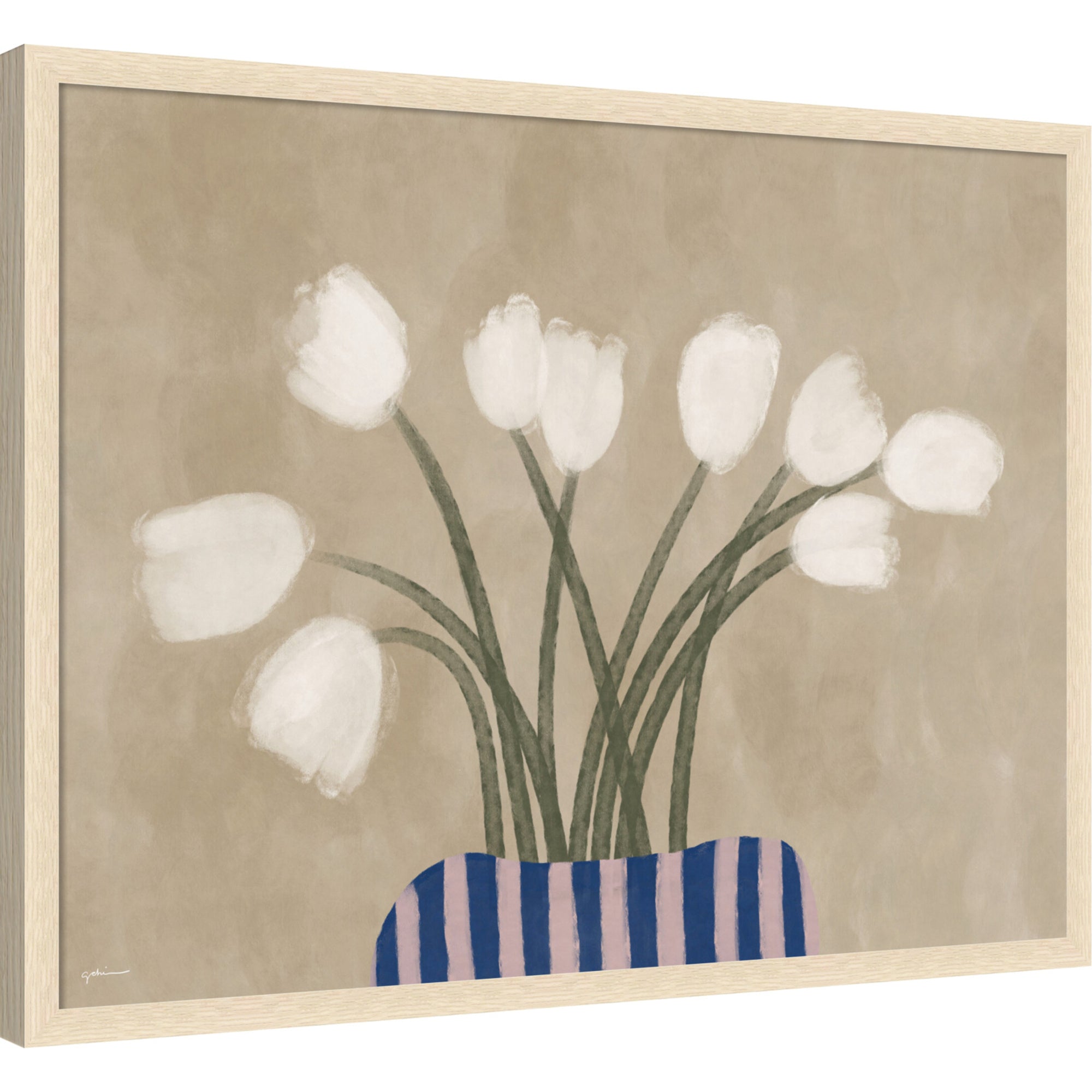 Mounted Canvas 38x29 Woodgrain Stripe Blonde 5