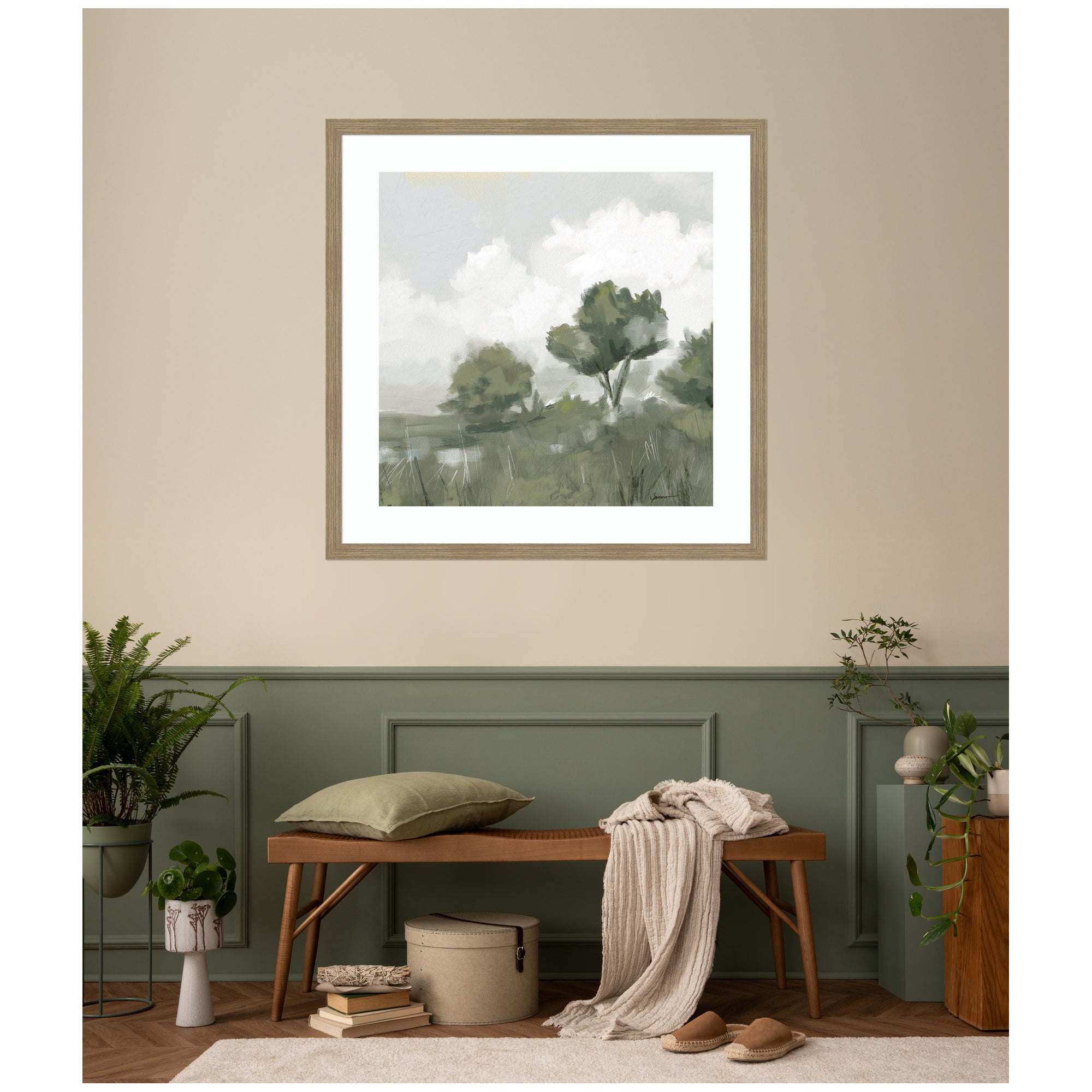 Shades of Olive No. 2 by Mary Sparrow Framed Wall Art Print