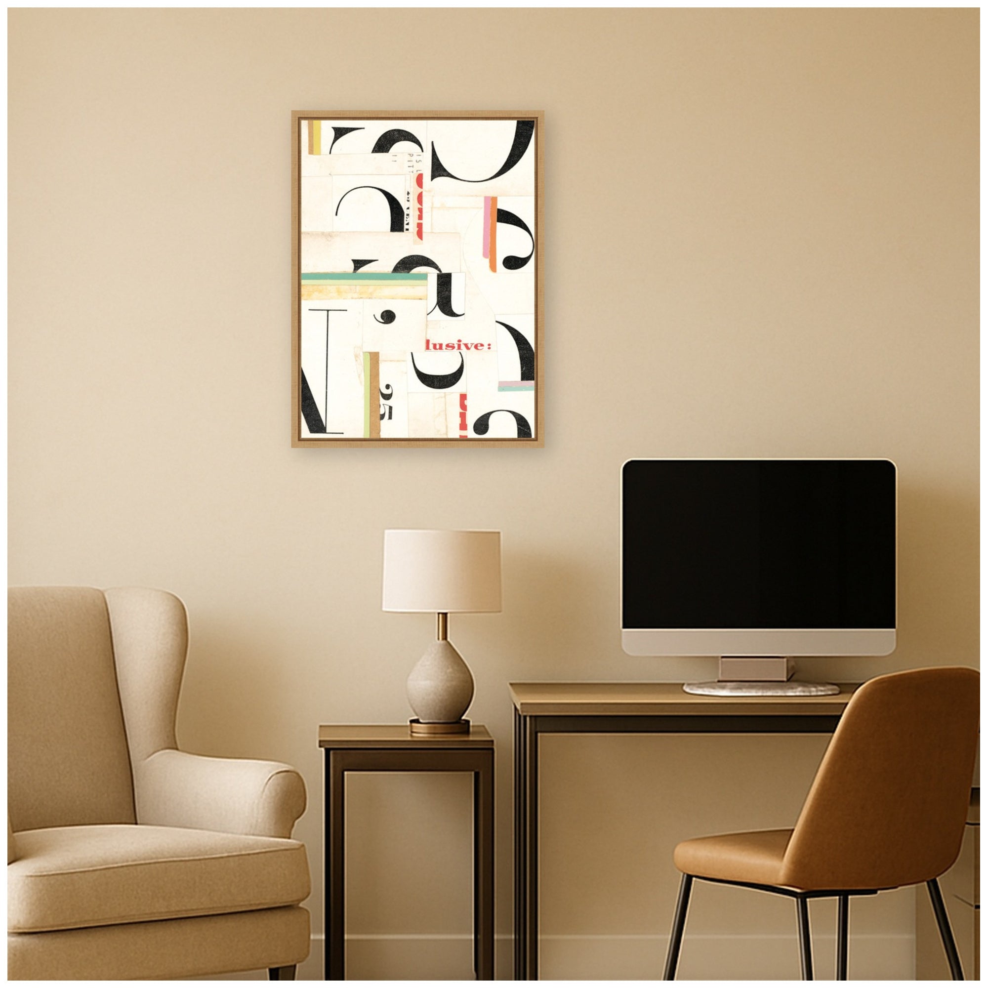 Typography White FC by Felicia Dadak Framed Canvas Wall Art Print