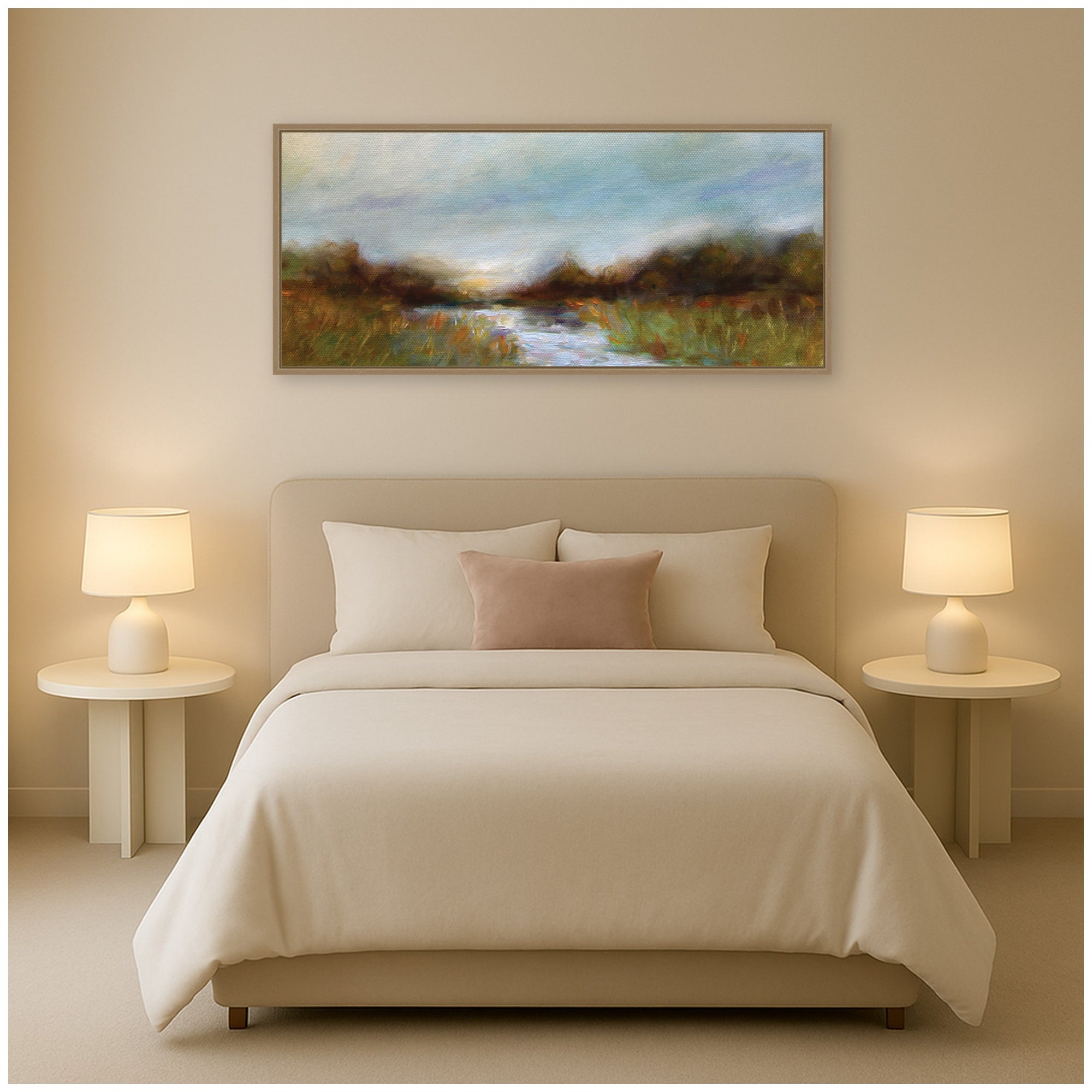 Framed Canvas 40x18 Sylvie Dark Gold 7