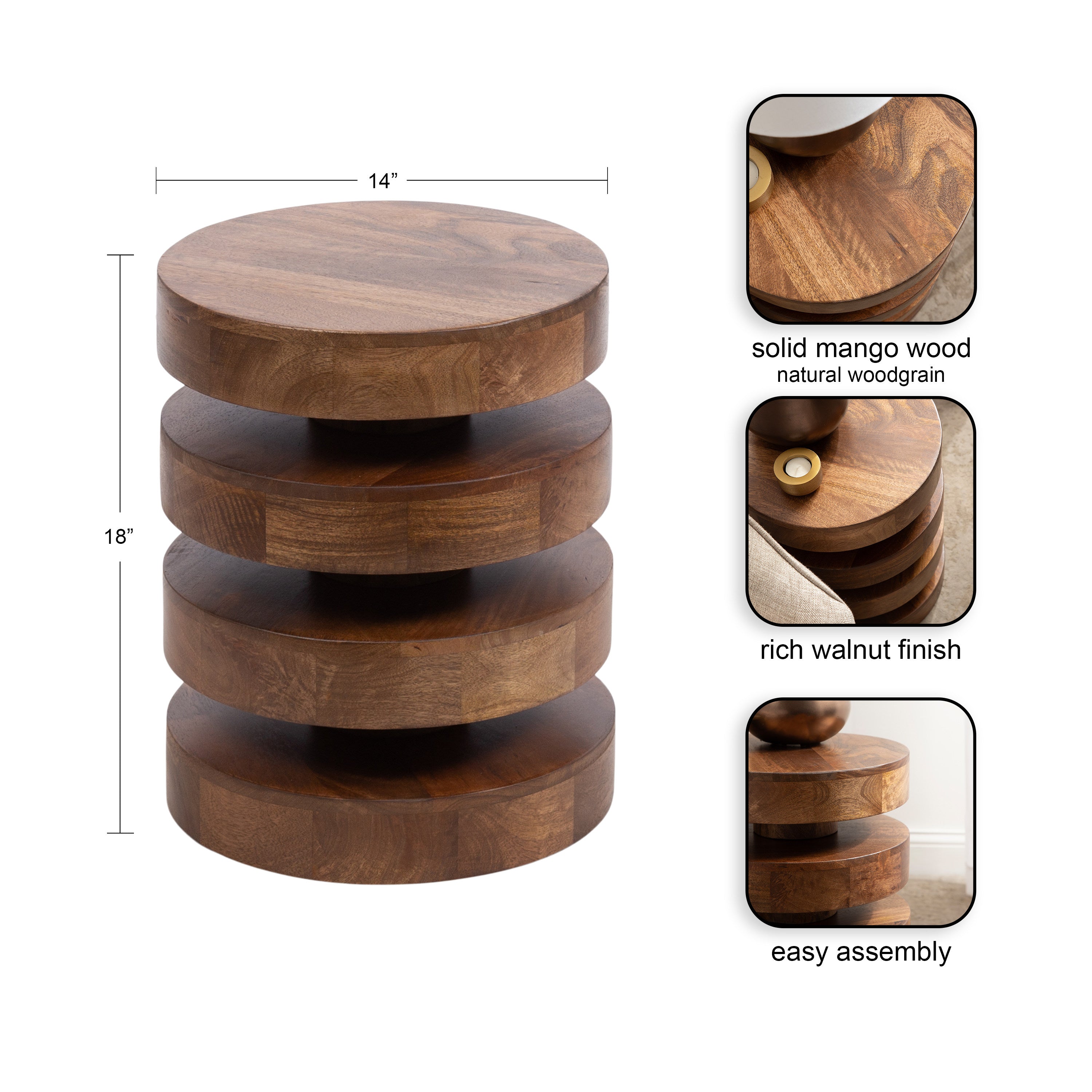 Omar Round Side Table