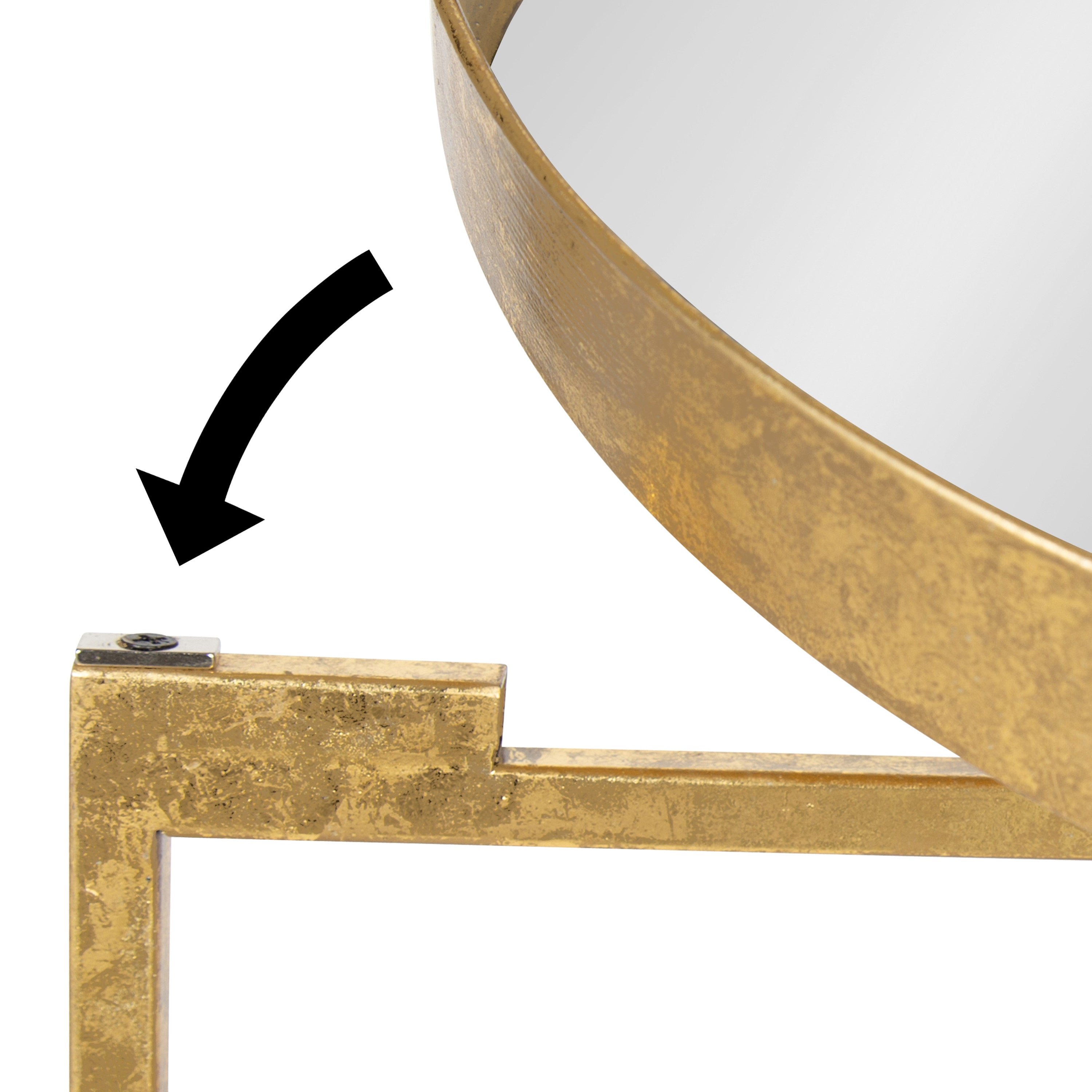 Side Table Gold Mirror 18.25x18.25x22 5