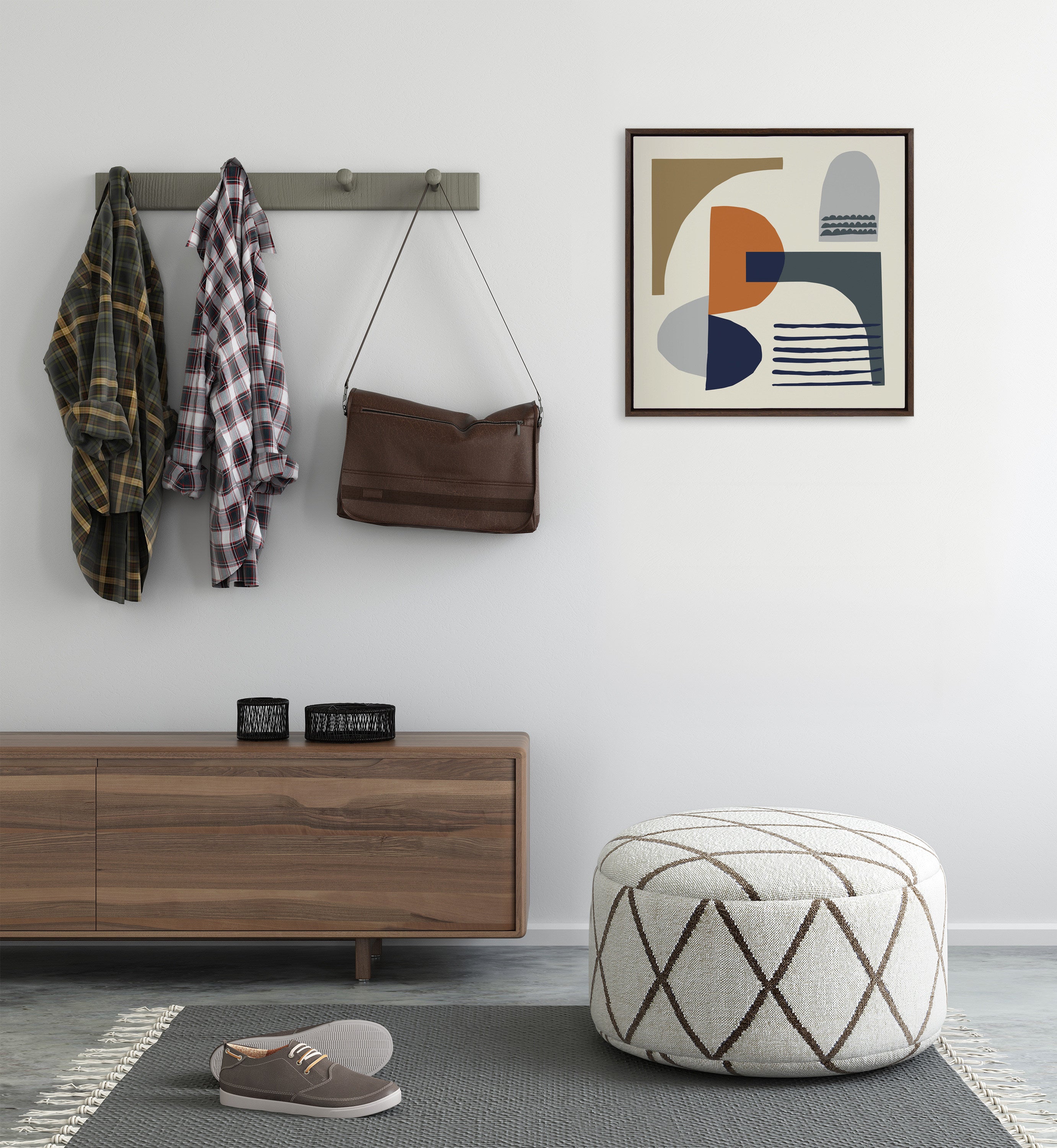 Sylvie Abstract Mid Century Framed Canvas by Rachel Lee of My Dream Wall