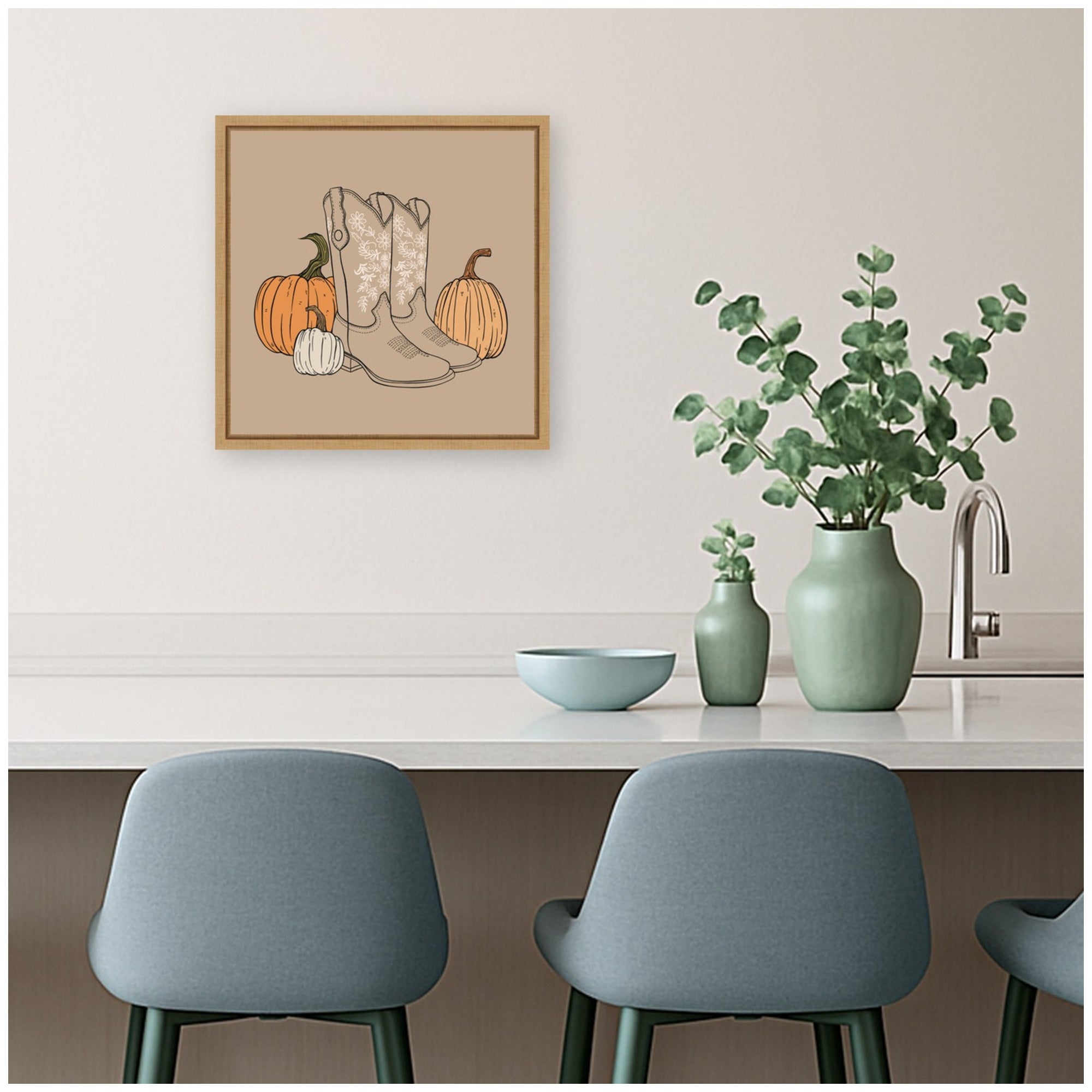 Framed Canvas 16x16 Sylvie Natural 6