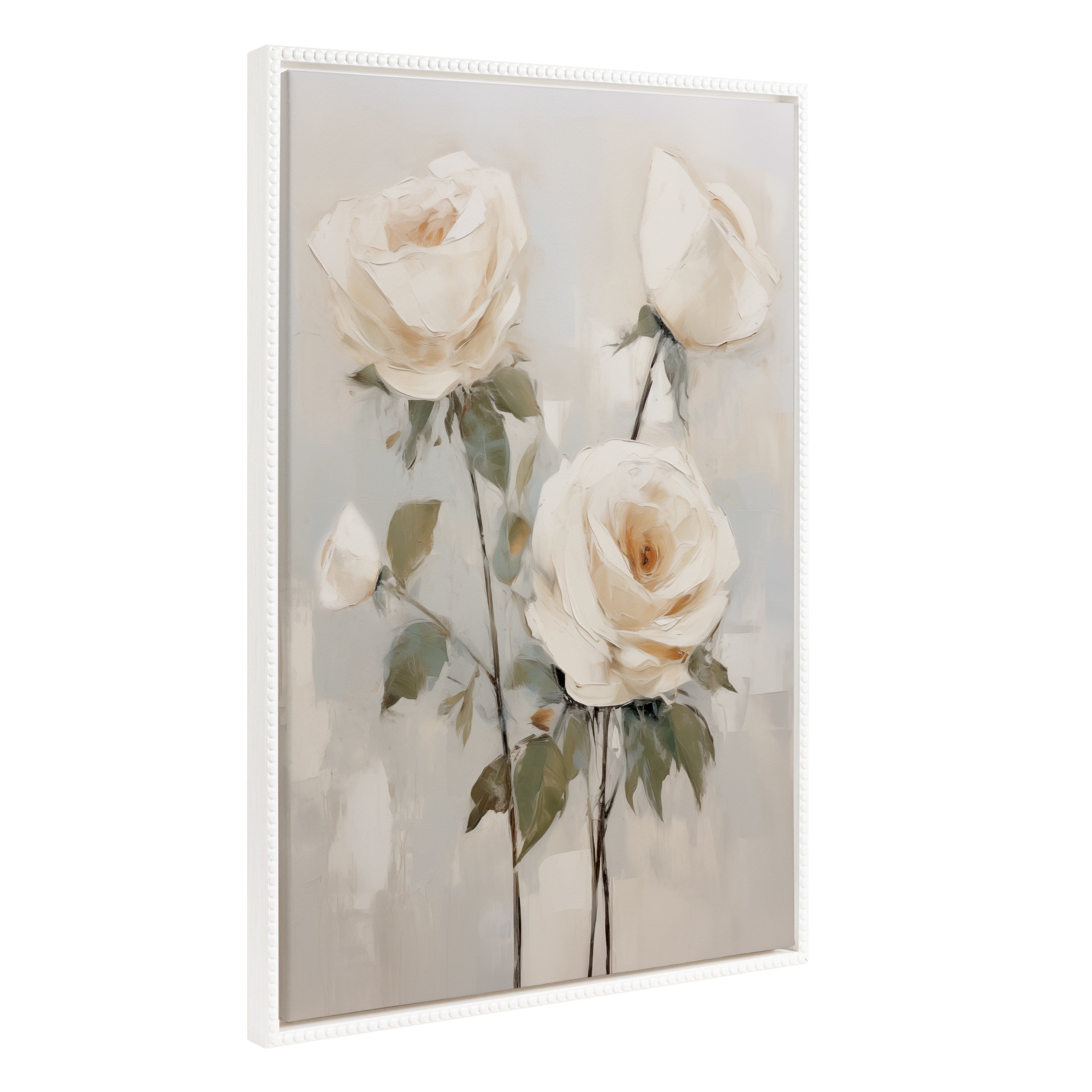 Framed Canvas 23x33 Sylvie Beaded White 1