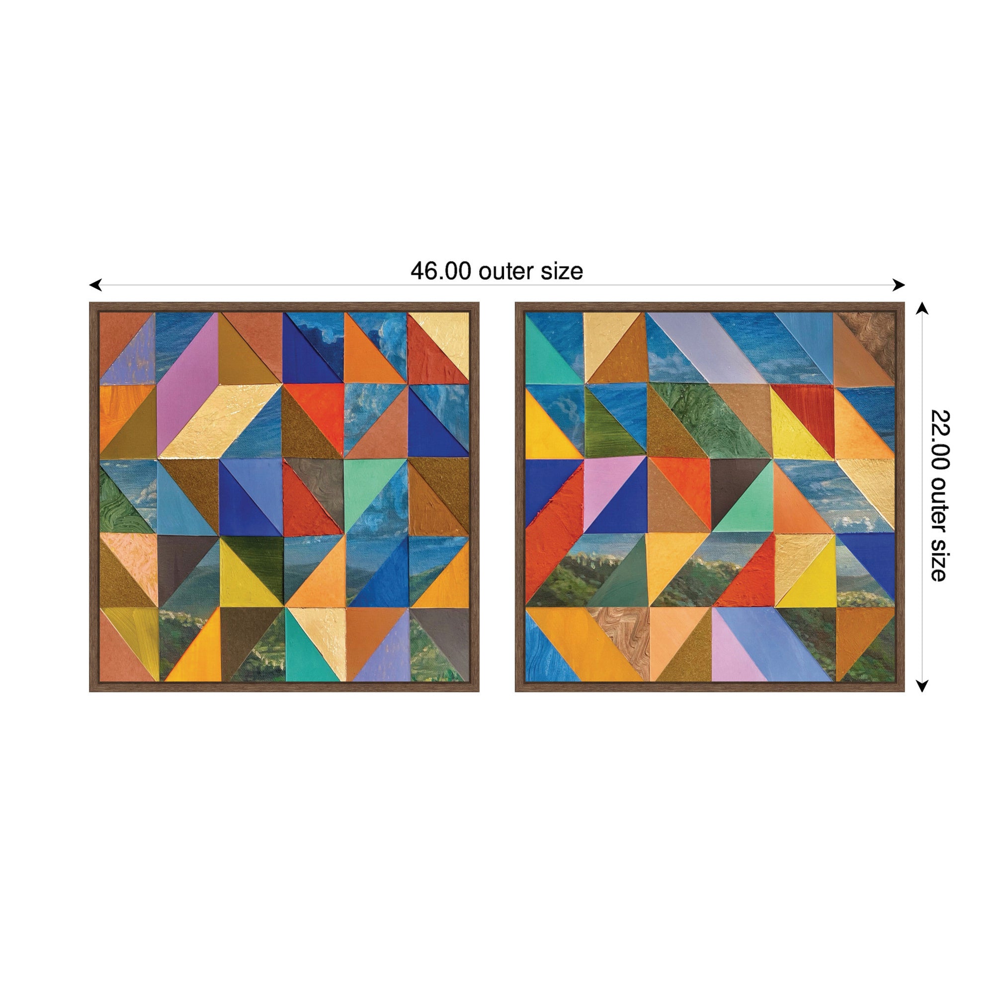 Art Set 2 Piece Set 22x22 Sylvie Walnut 2