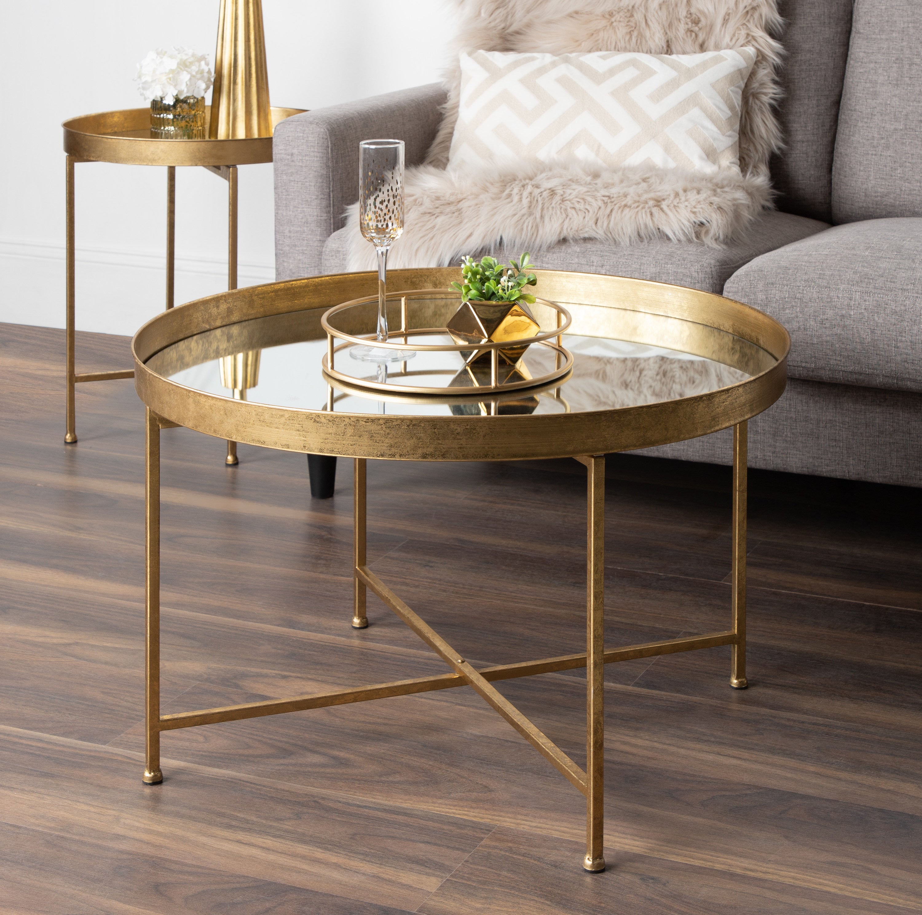 Coffee Table Gold 28.25x28.25x19 7
