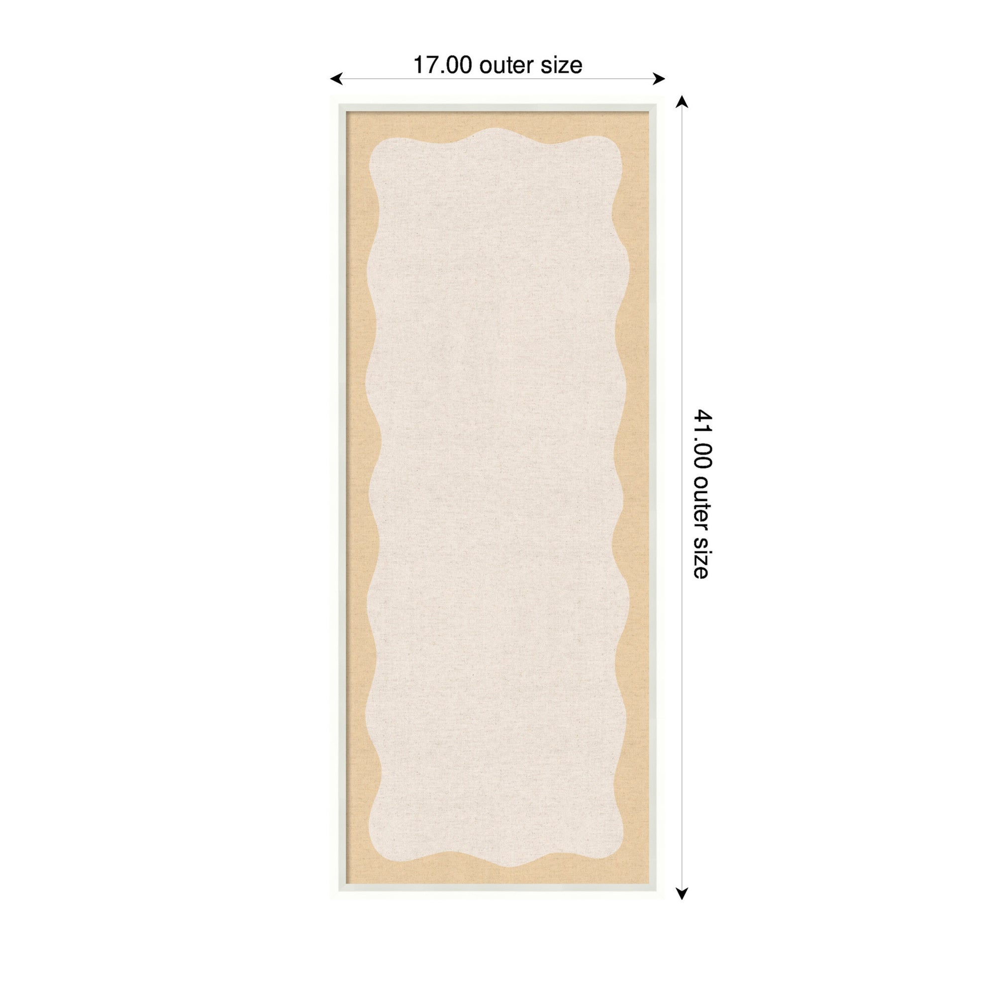 Framed Fabric Pinboard Wavy Neutral Linen and Yellow Wall Organization
