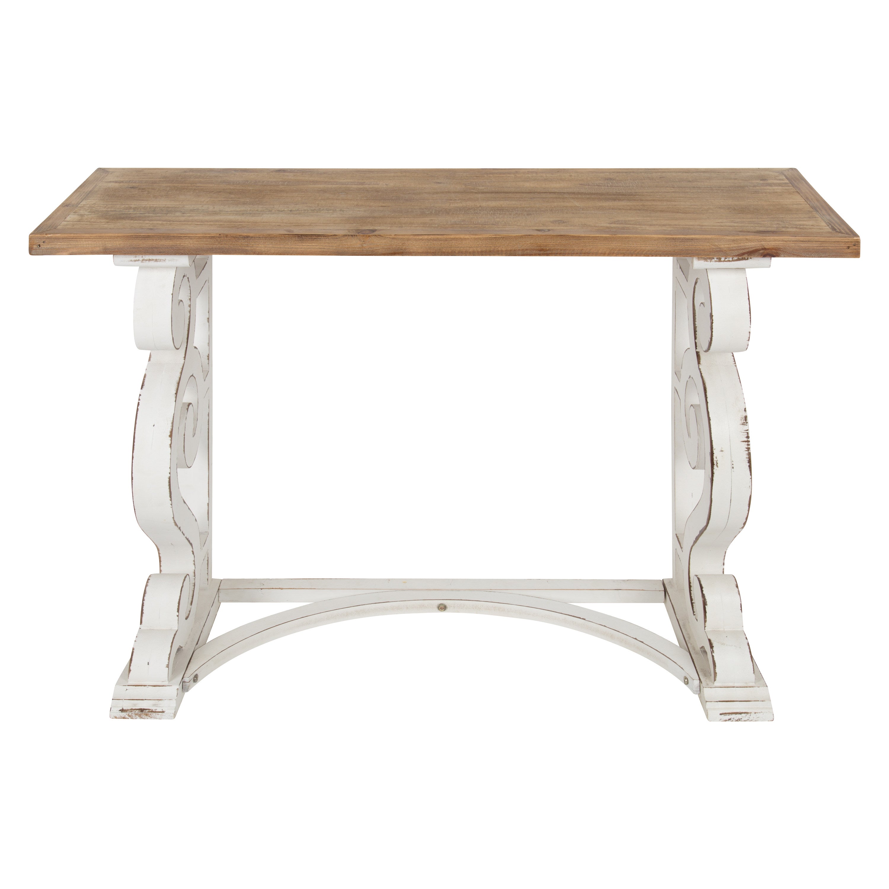 Console Table Rustic Brown White 42x14x30 2