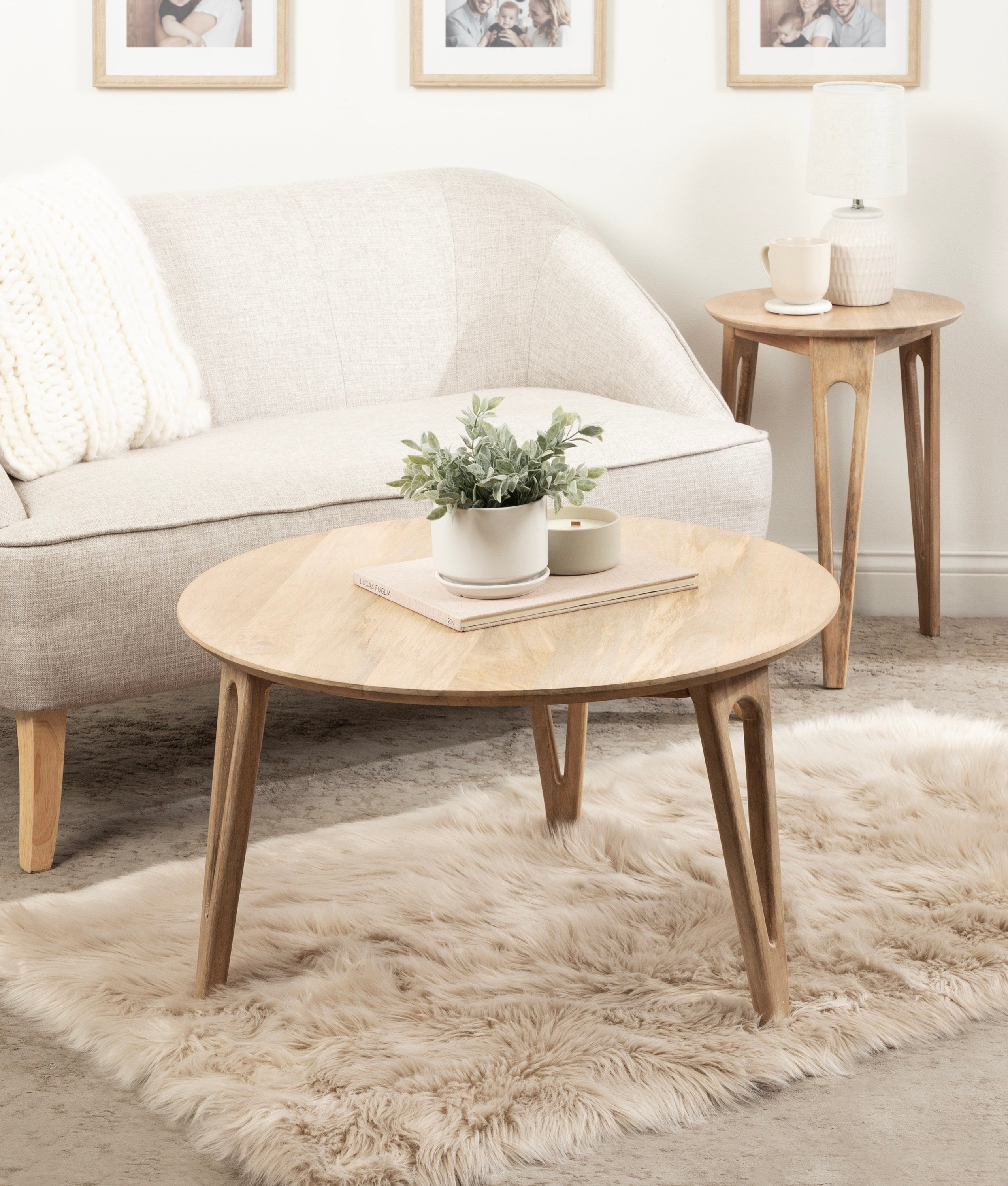 Coffee Table Natural Beige 30x30x19 7