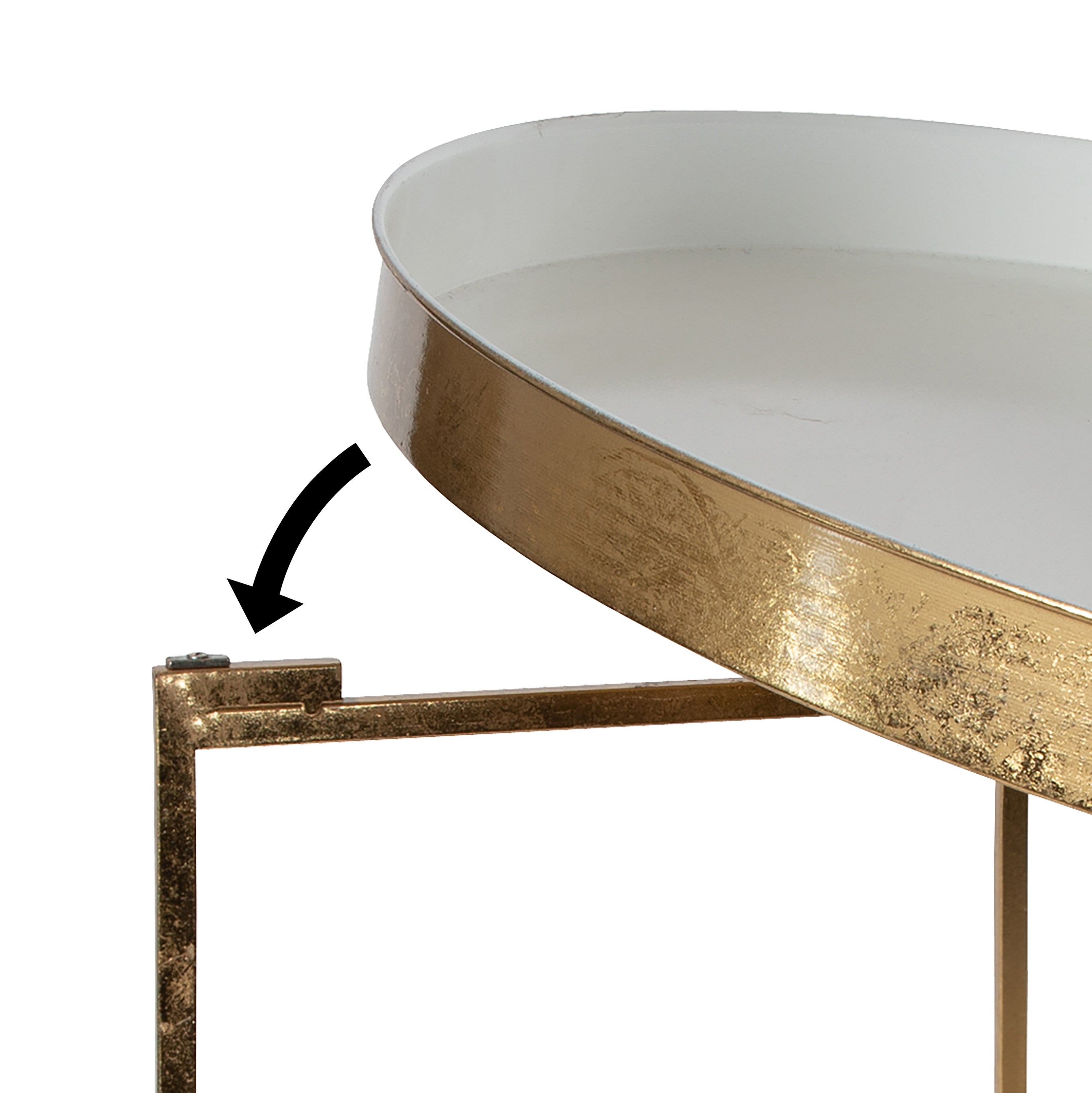 Coffee Table White Gold 28.25x28.25x19 5