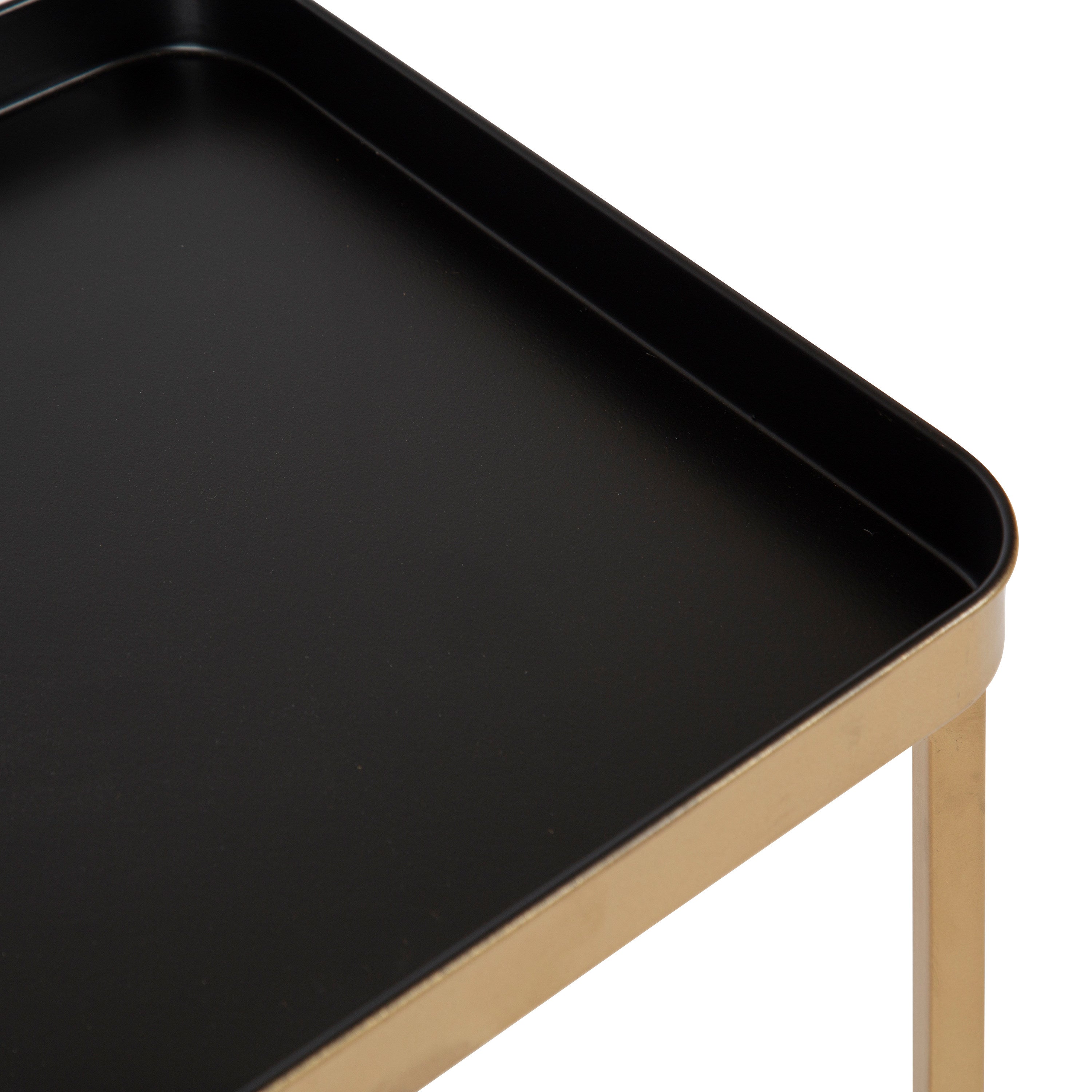 Side Table Black Gold 18x12x26 5