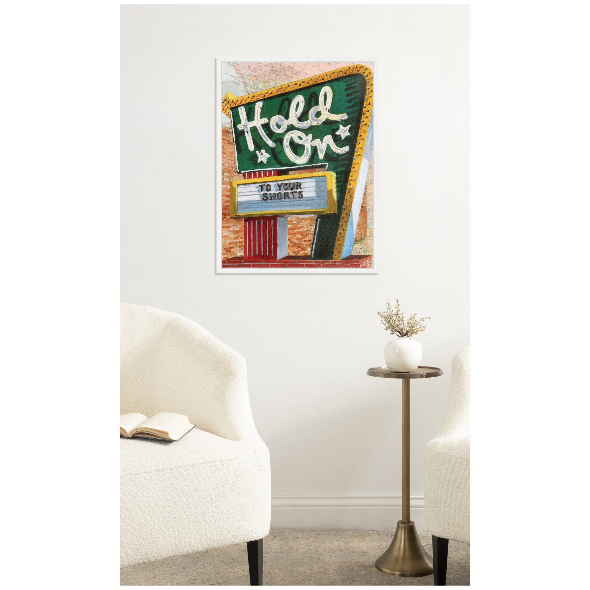 Hold On To Your Shorts by Krista V. Allenstein Framed Canvas Wall Art Print
