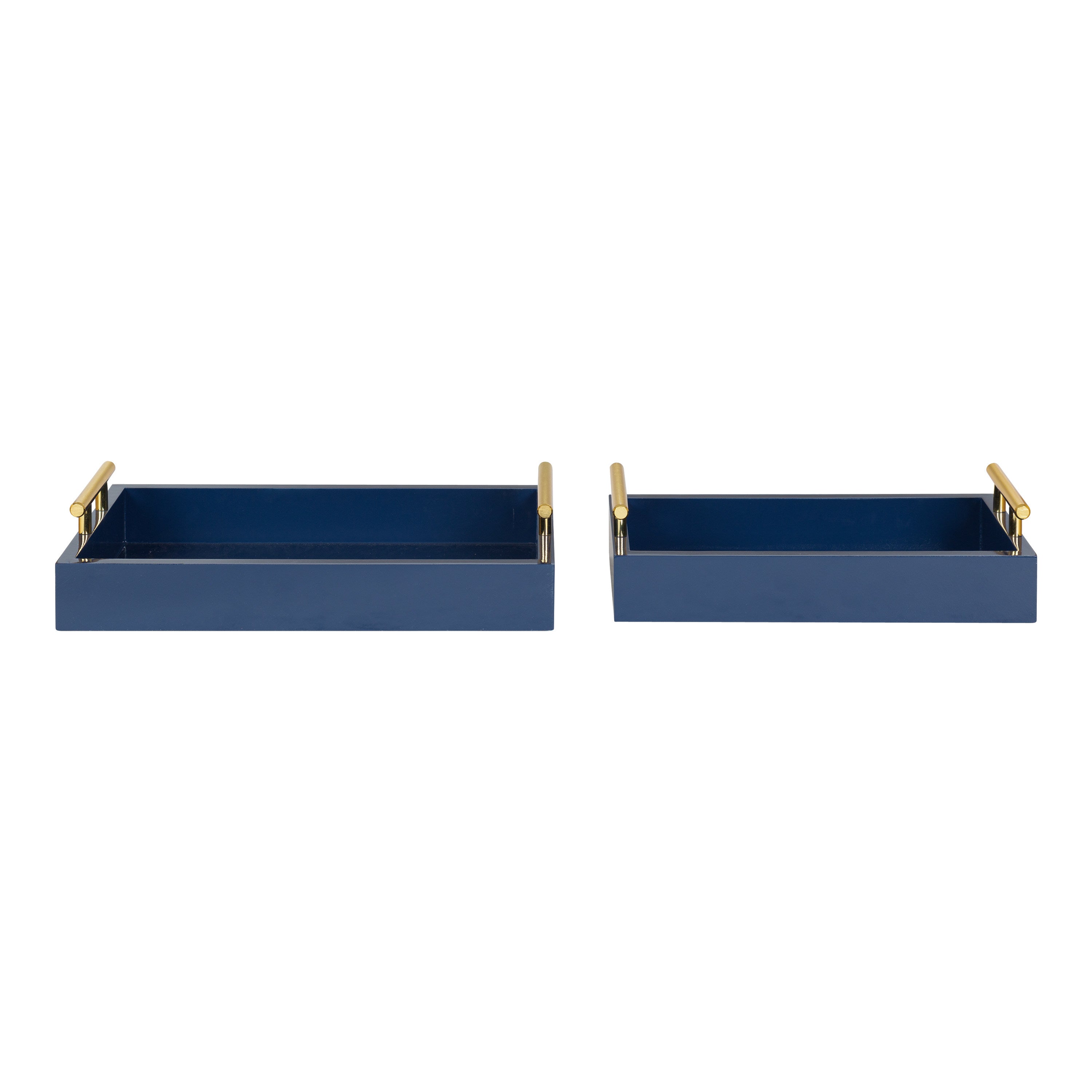 Tray Set Navy Blue Gold 2 Piece 3