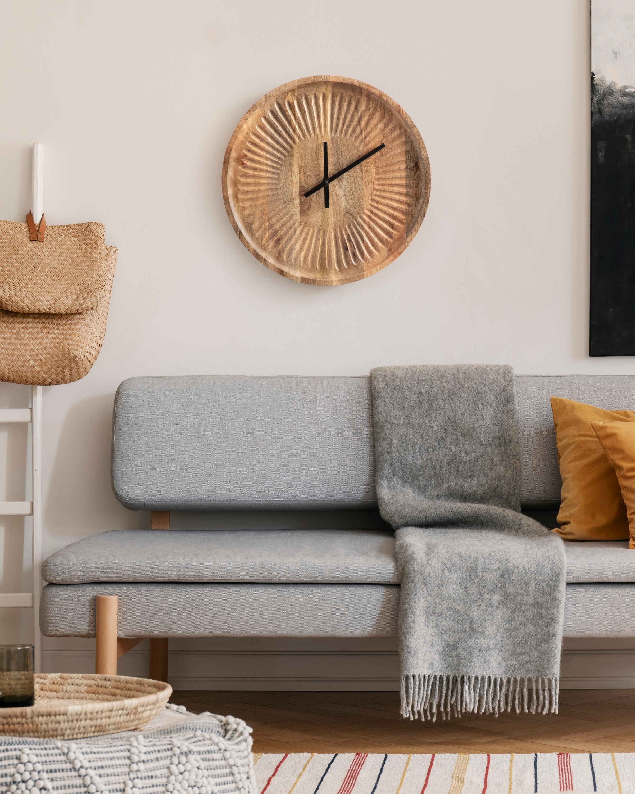 Wall Clock Natural 17x17 7