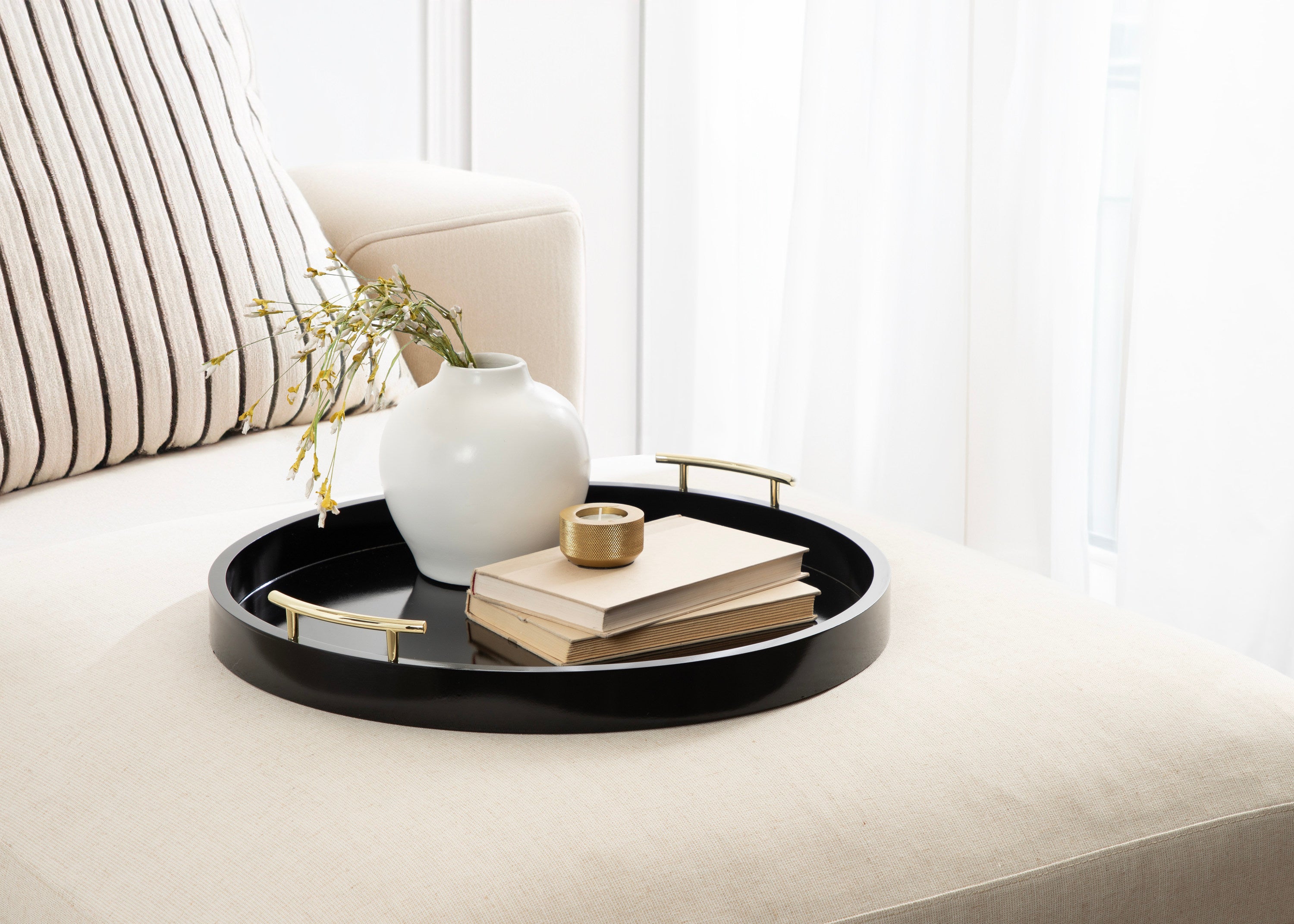Single Tray Black 22" Diameter 6