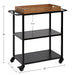 Bar Cart Rustic Brown Black 28x13x30 2