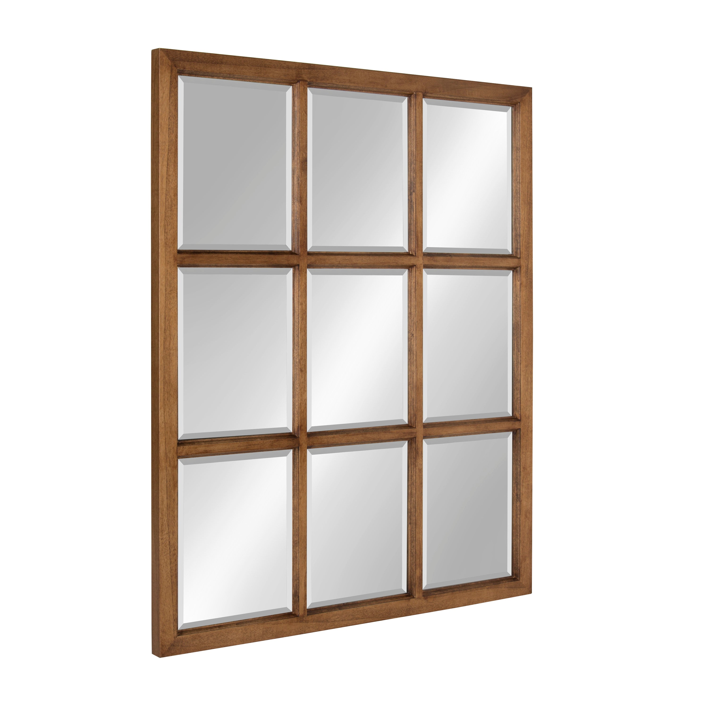 Windowpane Mirror Brown 26x32 2