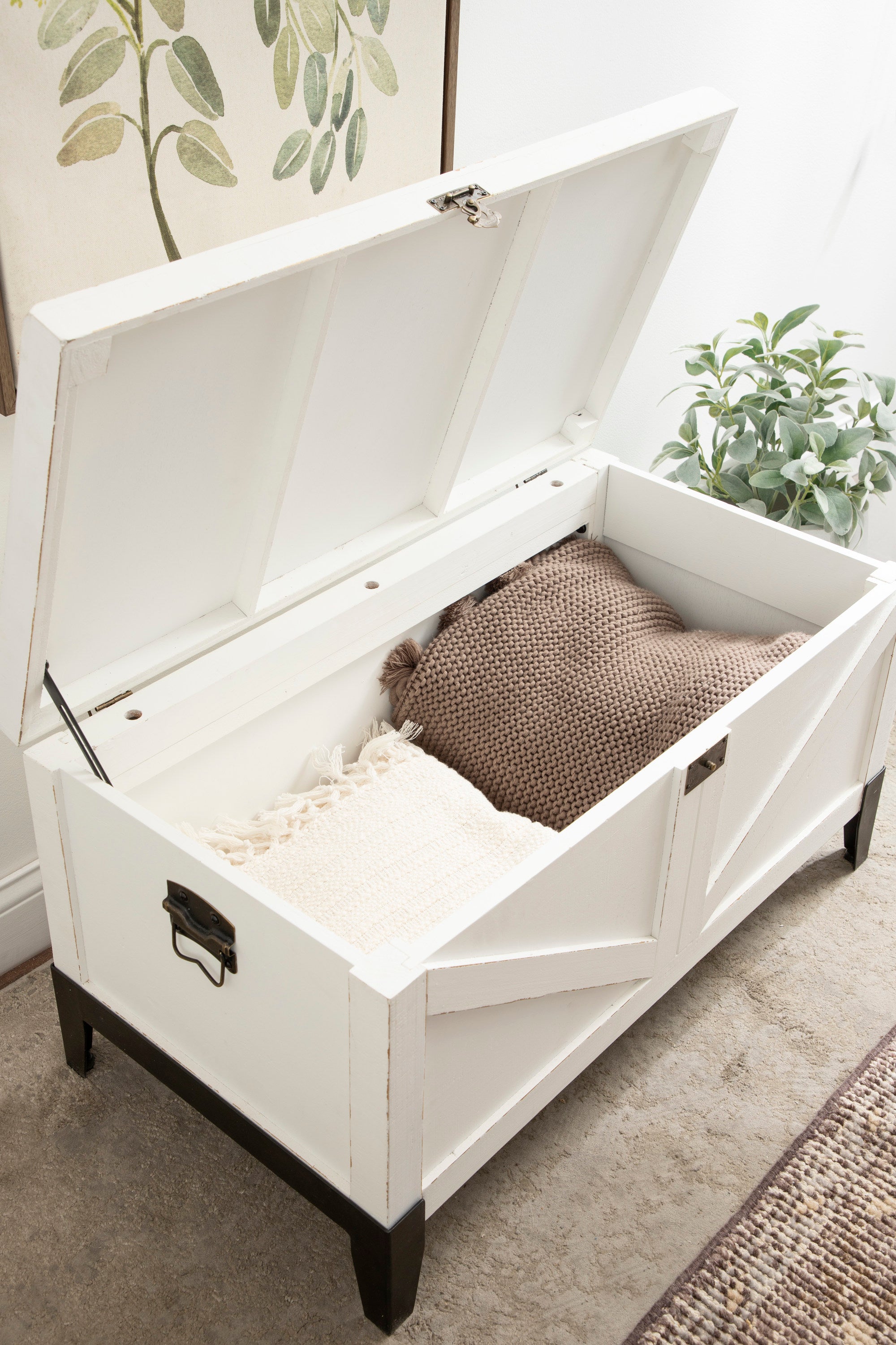 Cates Wood Coffee Table with Trunk Storage