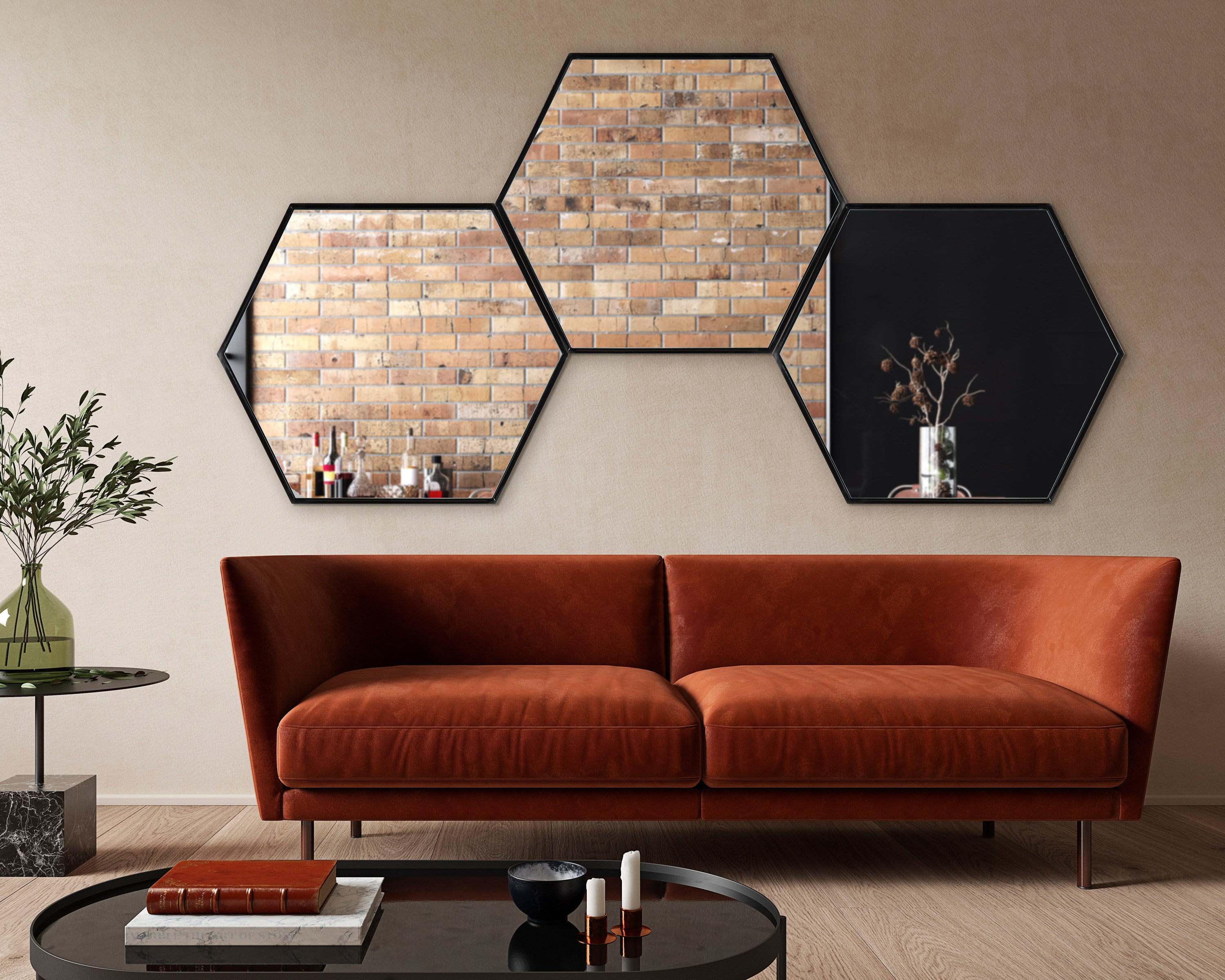 McNeer Hexagon Metal Wall Mirror