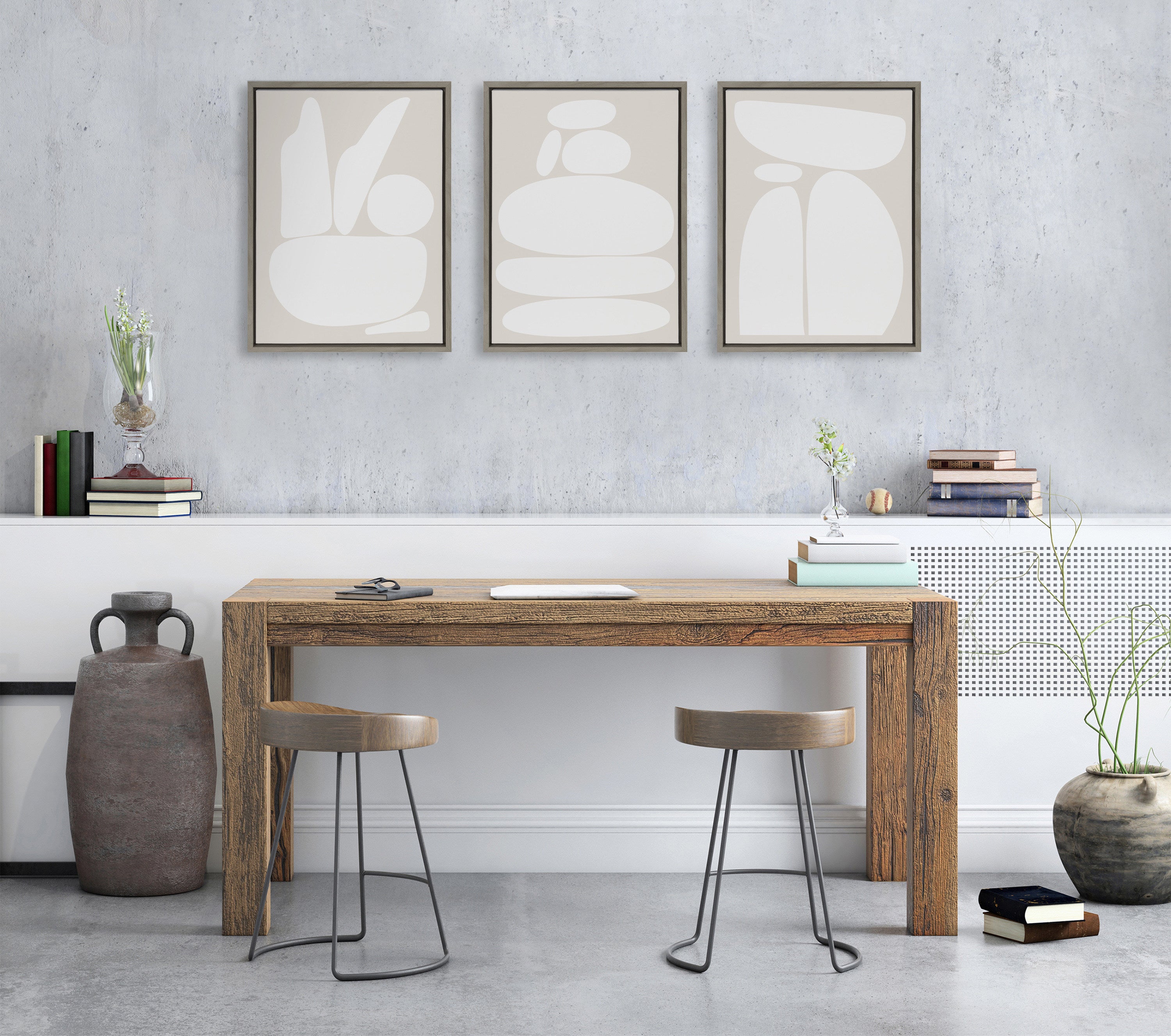 Art Set 3 Piece Set 18x24 Sylvie Graywash 5