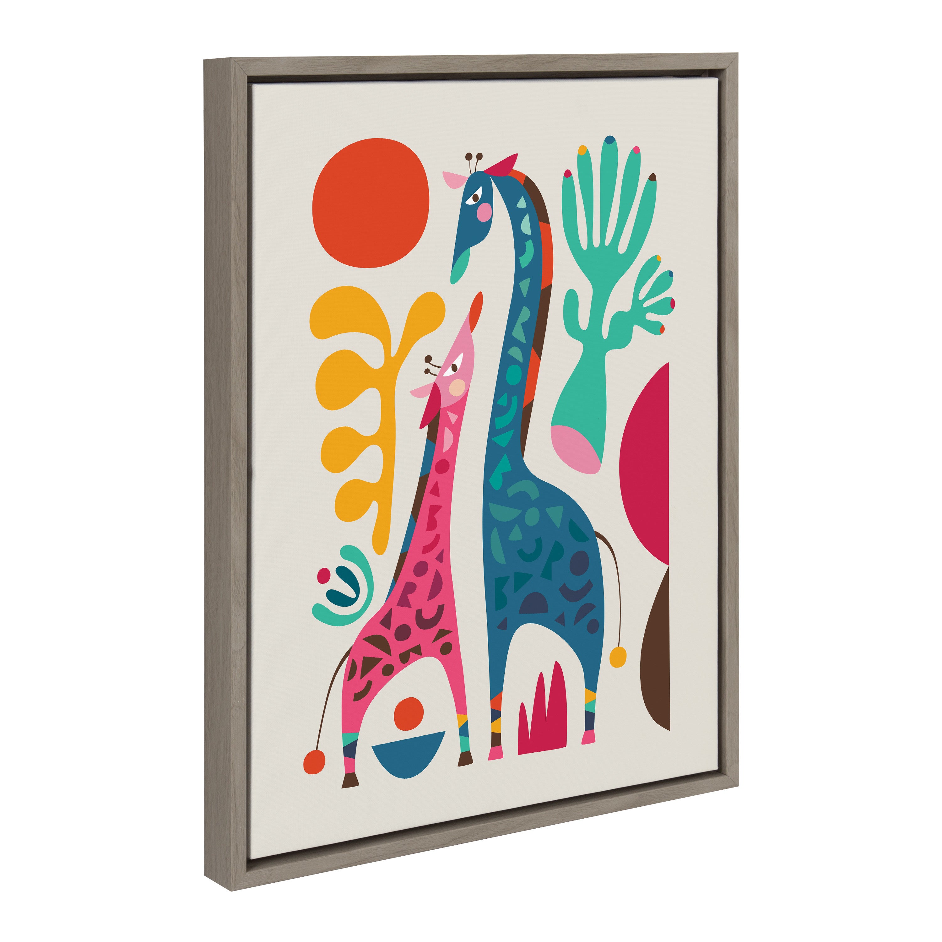 Sylvie Giraffe Love Framed Canvas by Rachel Lee of My Dream Wall