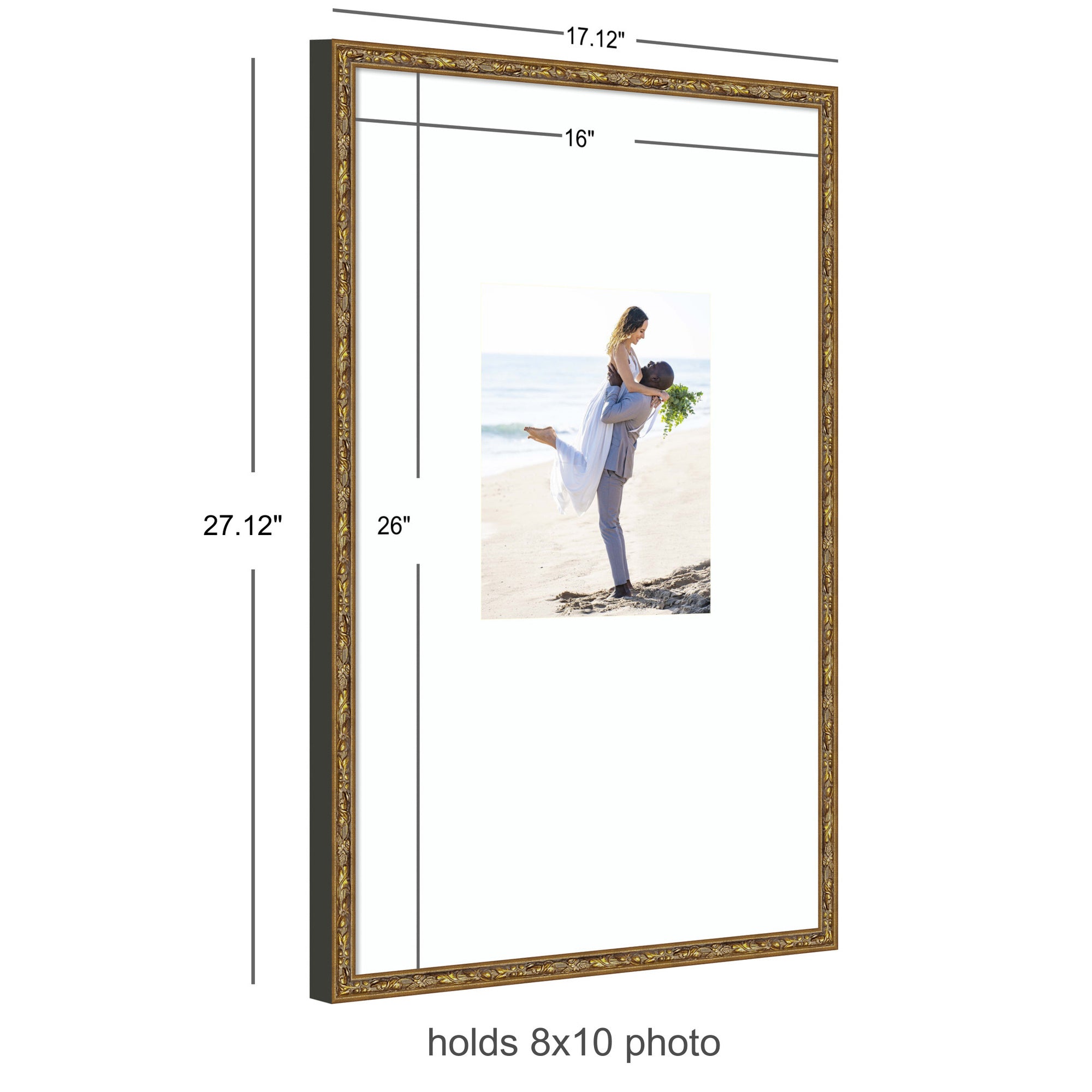 Wall Frame Belvedere Bronze 16x26 matted to 8x10 2