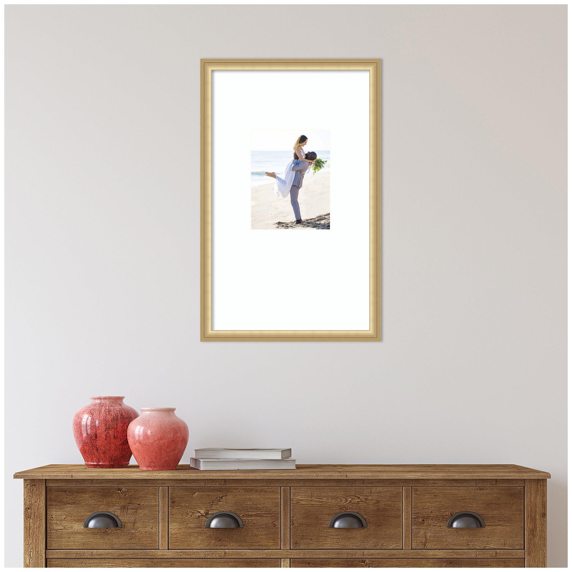 Wall Frame Florence Gold 16x26 matted to 8x10 6