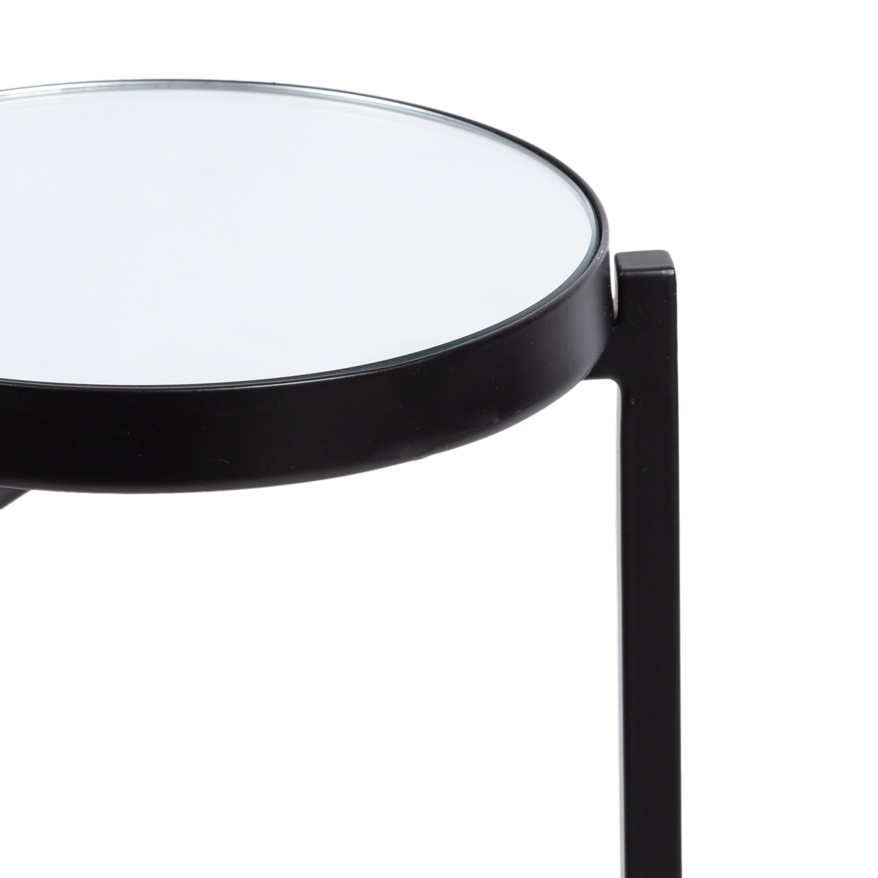 Drink Table Mirror Black 9x9x23 3