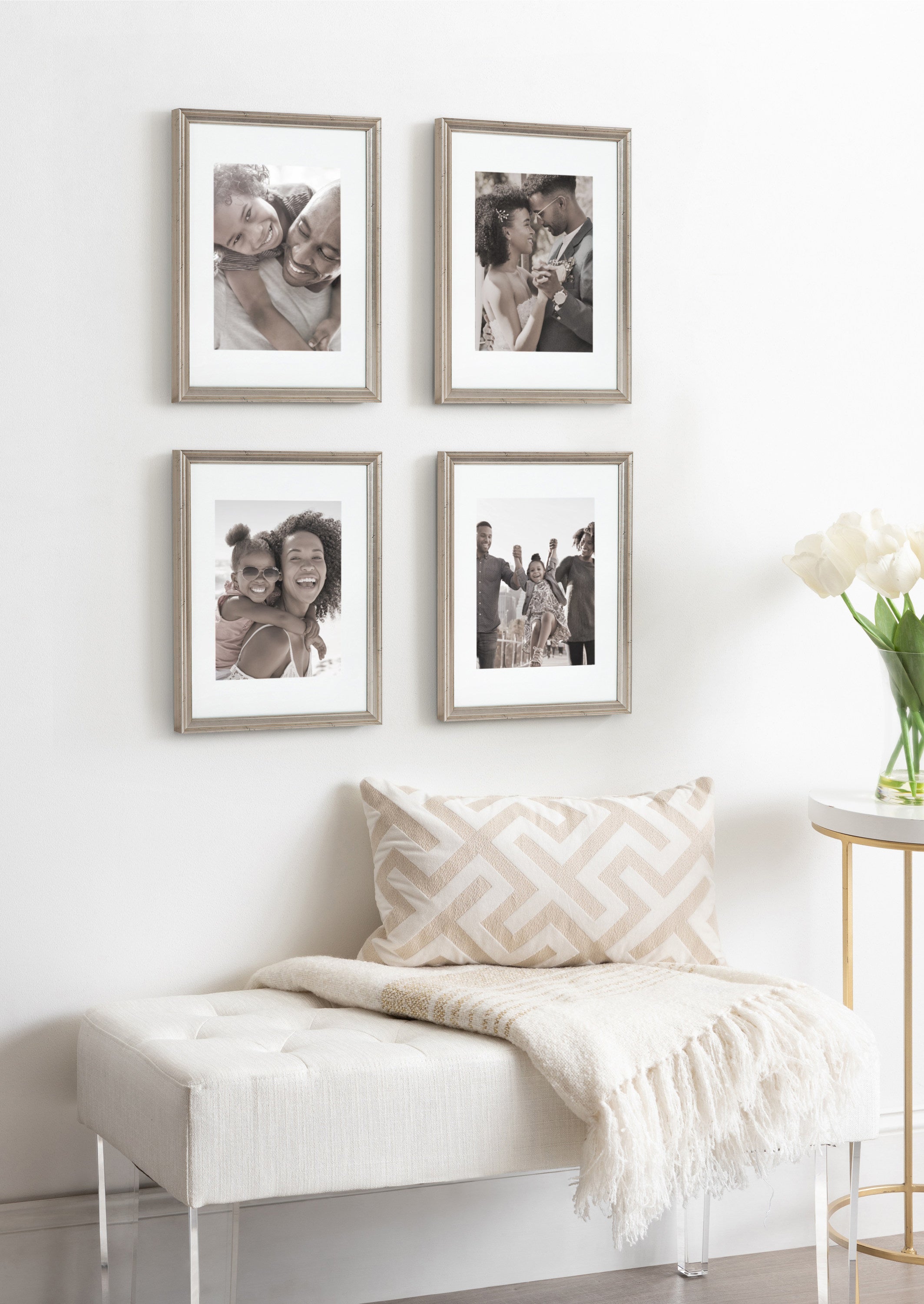 Wall Frame Silver 11x14 matted to 8x10 8