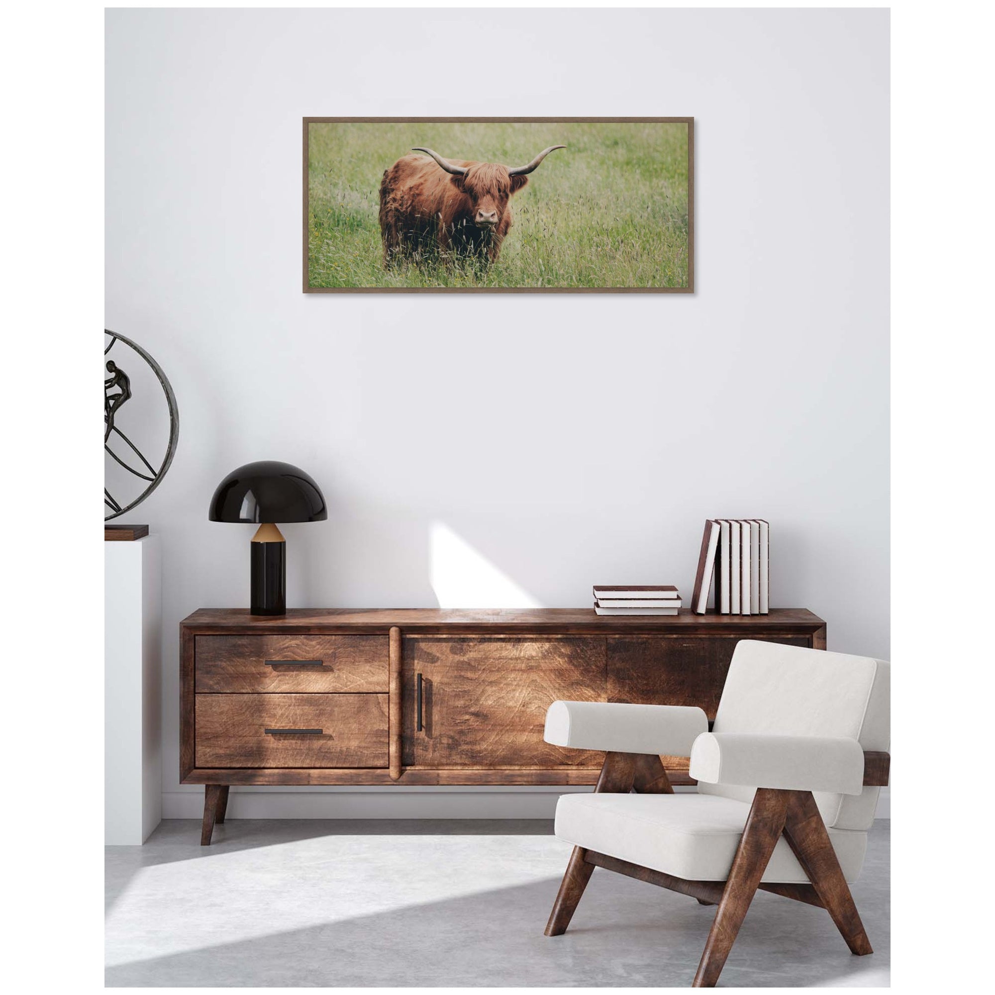 Highland Cow No. 1 by Laura Evans Framed Canvas Wall Art Print