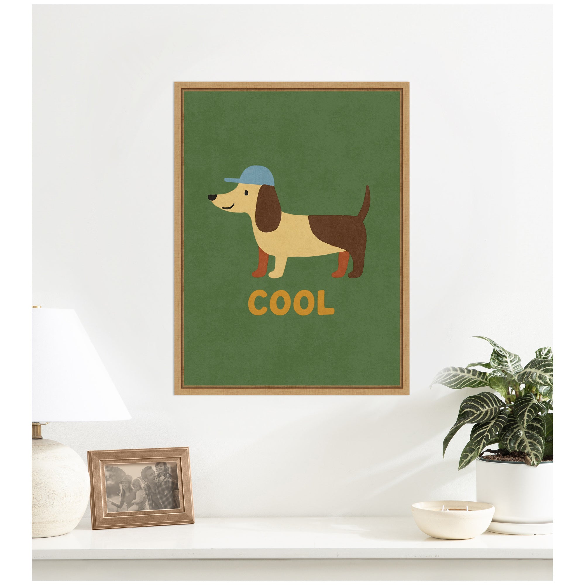 Cool Dog by Laura Moss Framed Canvas Wall Art Print