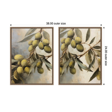 Art Set 2 Piece Set 18x24 Sylvie Beaded Dark Gold 2