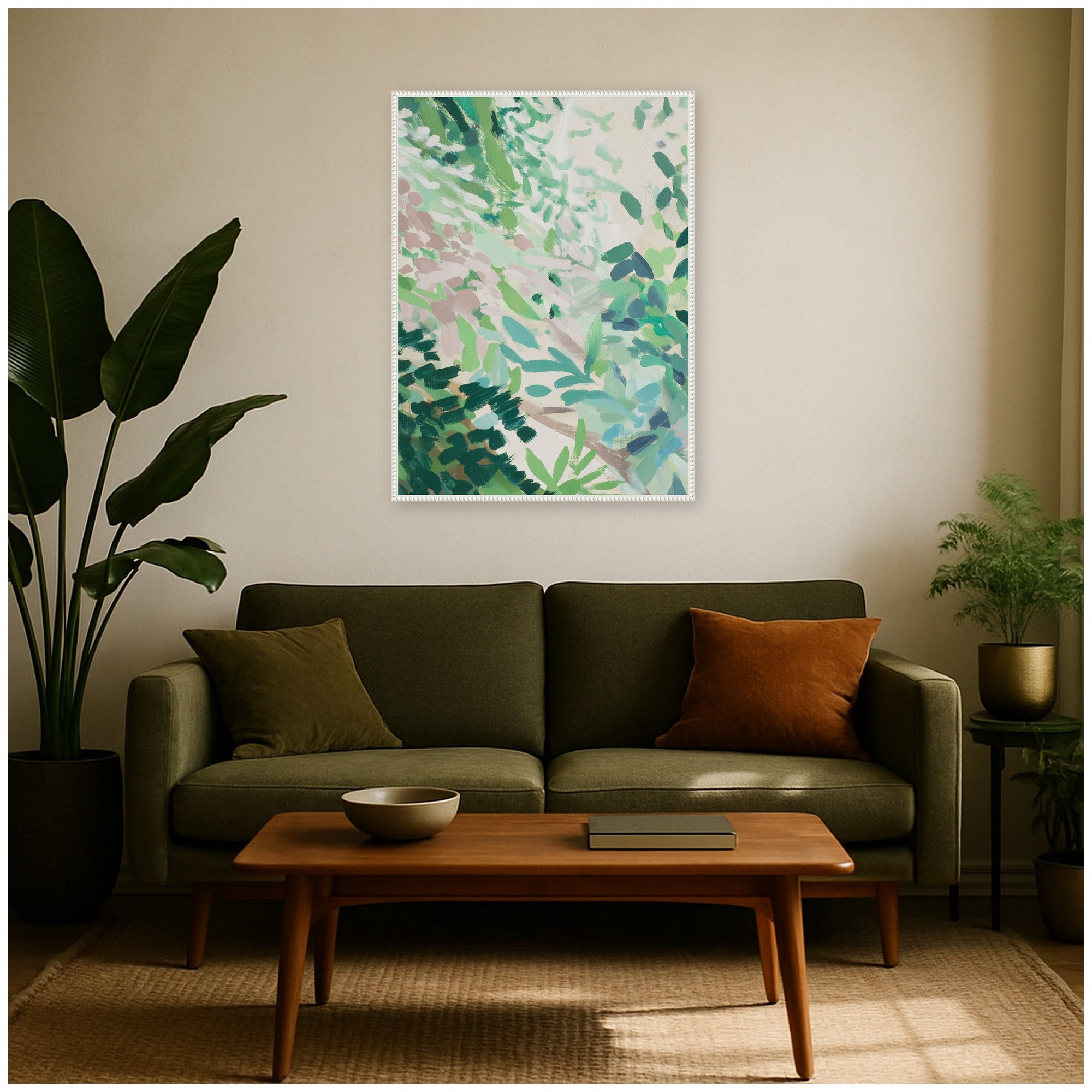 Framed Canvas 28x38 Sylvie Beaded White 7
