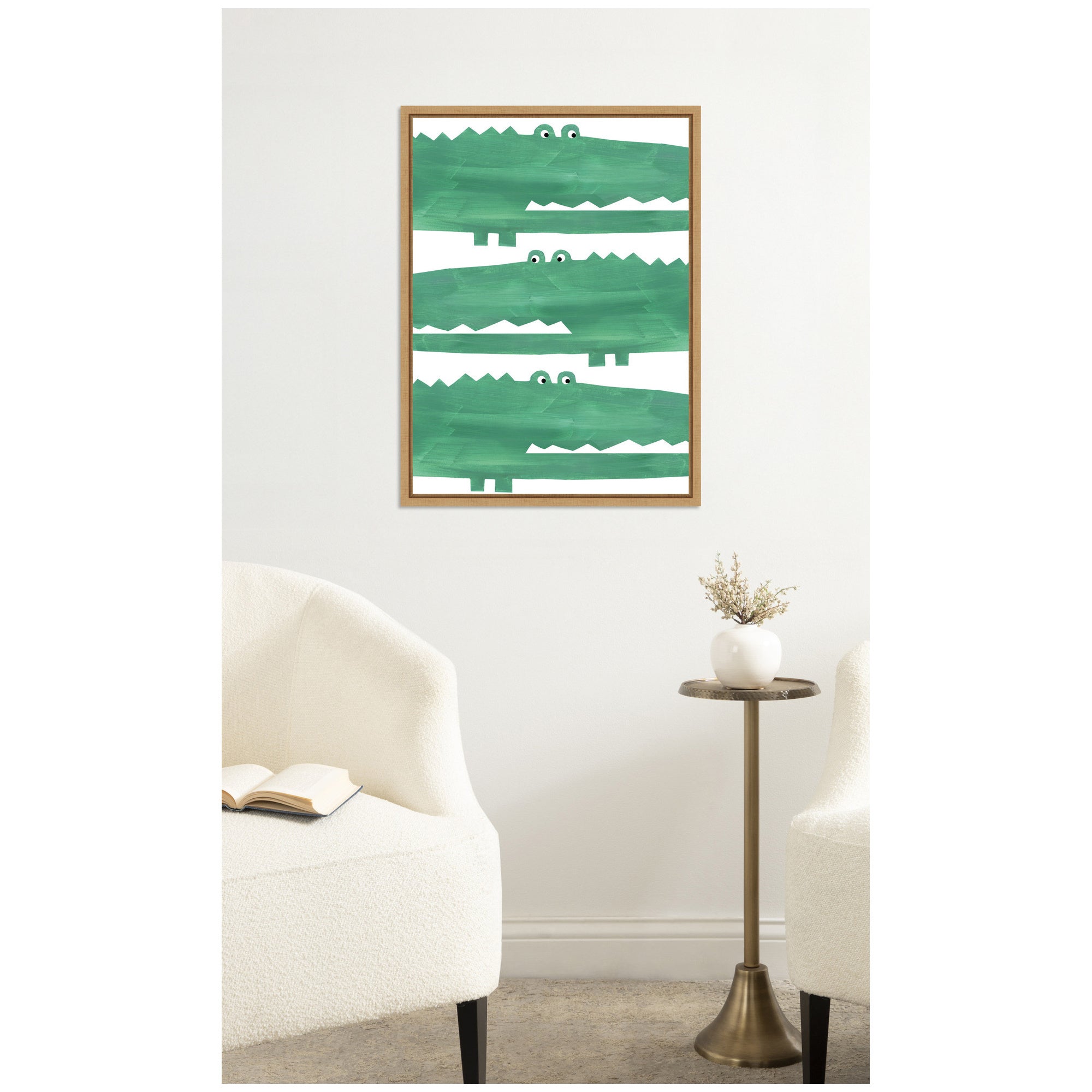 Chomp Chomp Crocodile by Alicia Abla Framed Canvas Wall Art Print