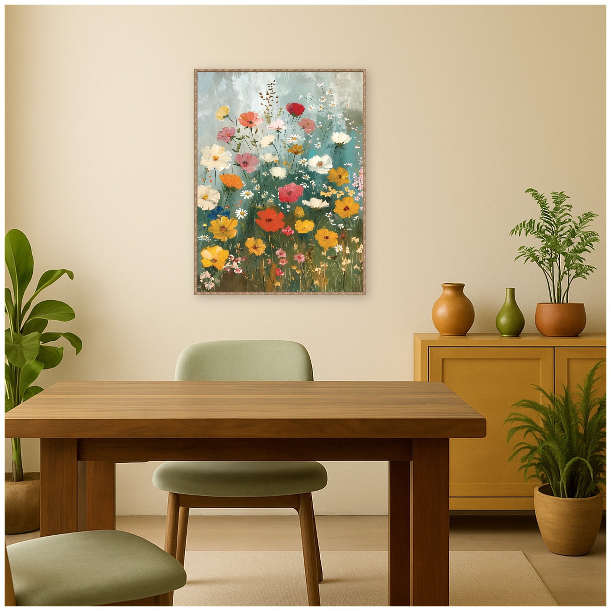 Framed Canvas 32x42 Sylvie Beaded Rustic Natural 5