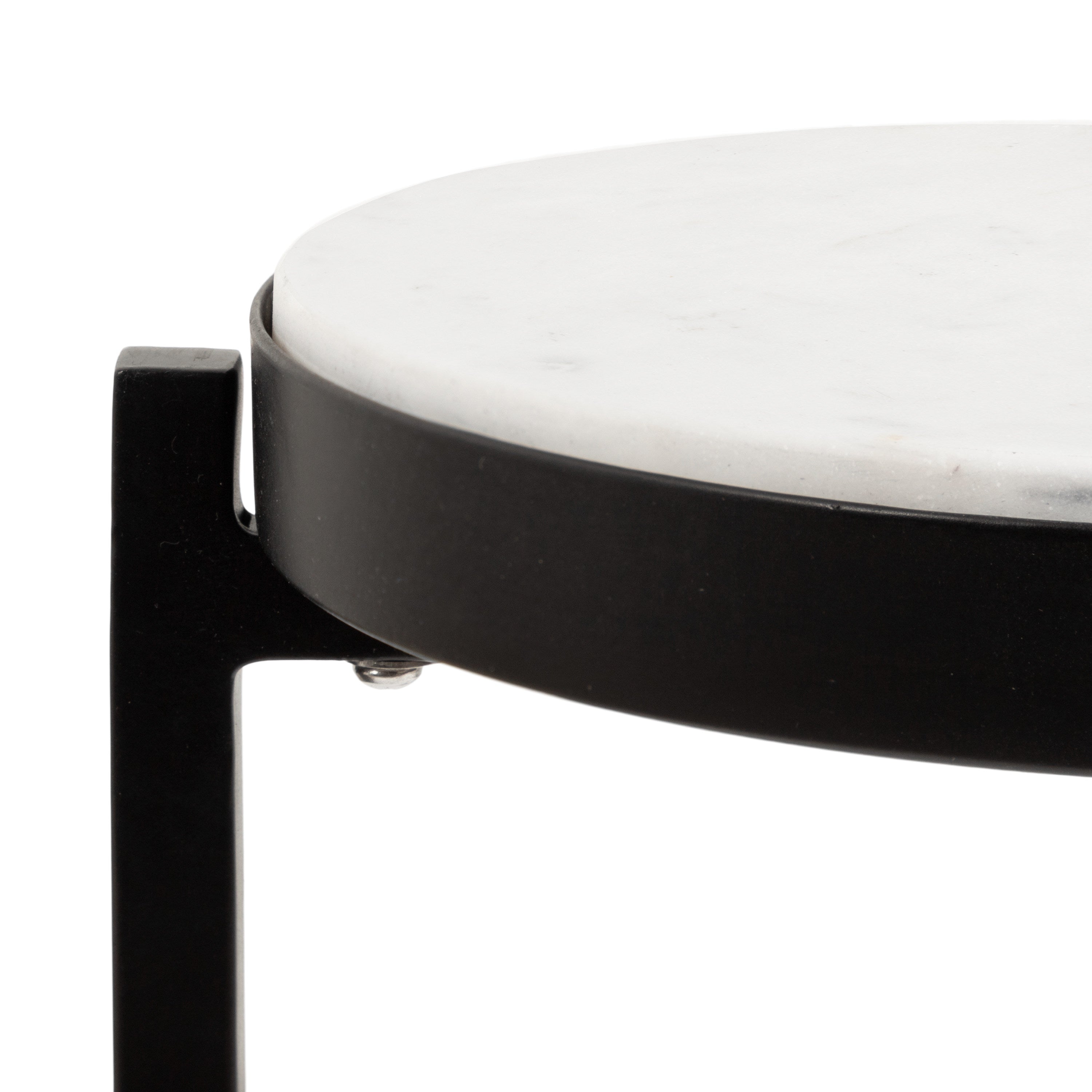 Drink Table White Black 9x9x23 3