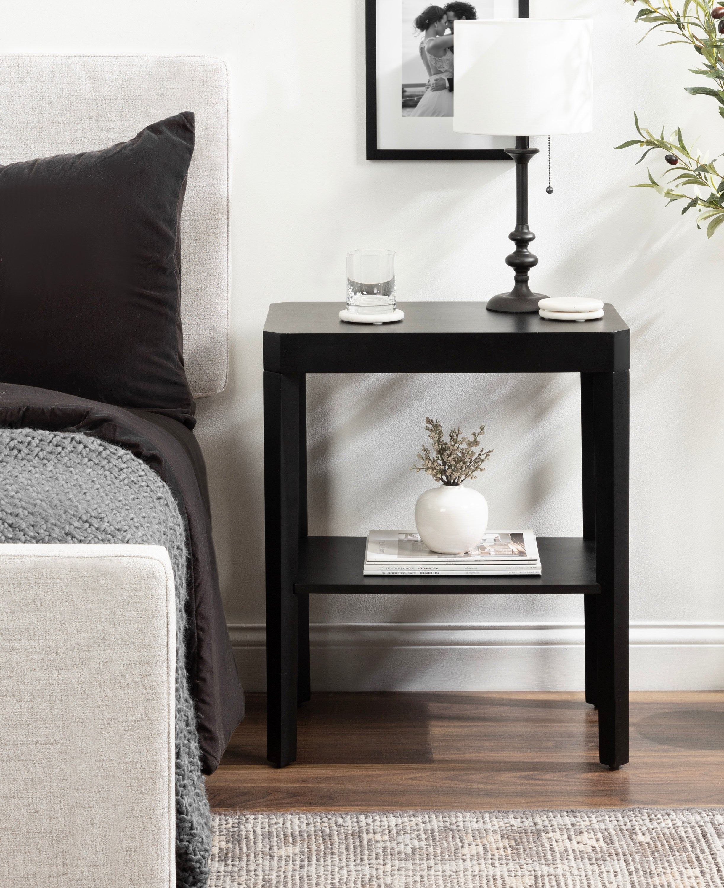 Side Table Black 22x14x26 7