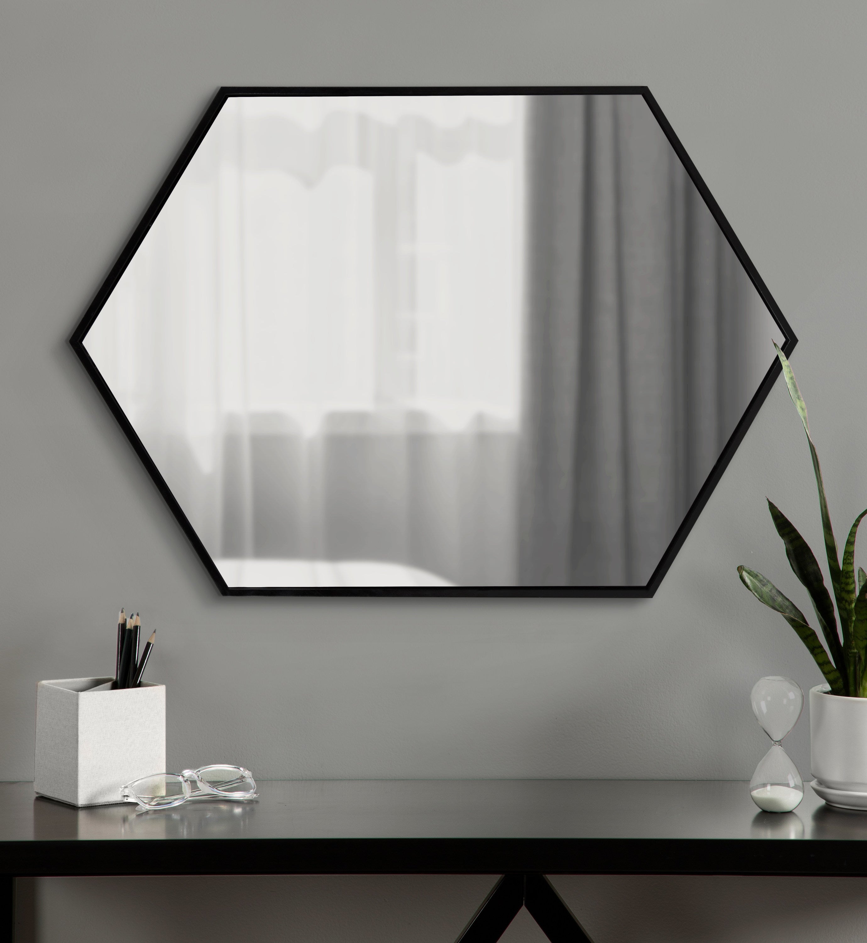 McNeer Hexagon Metal Wall Mirror