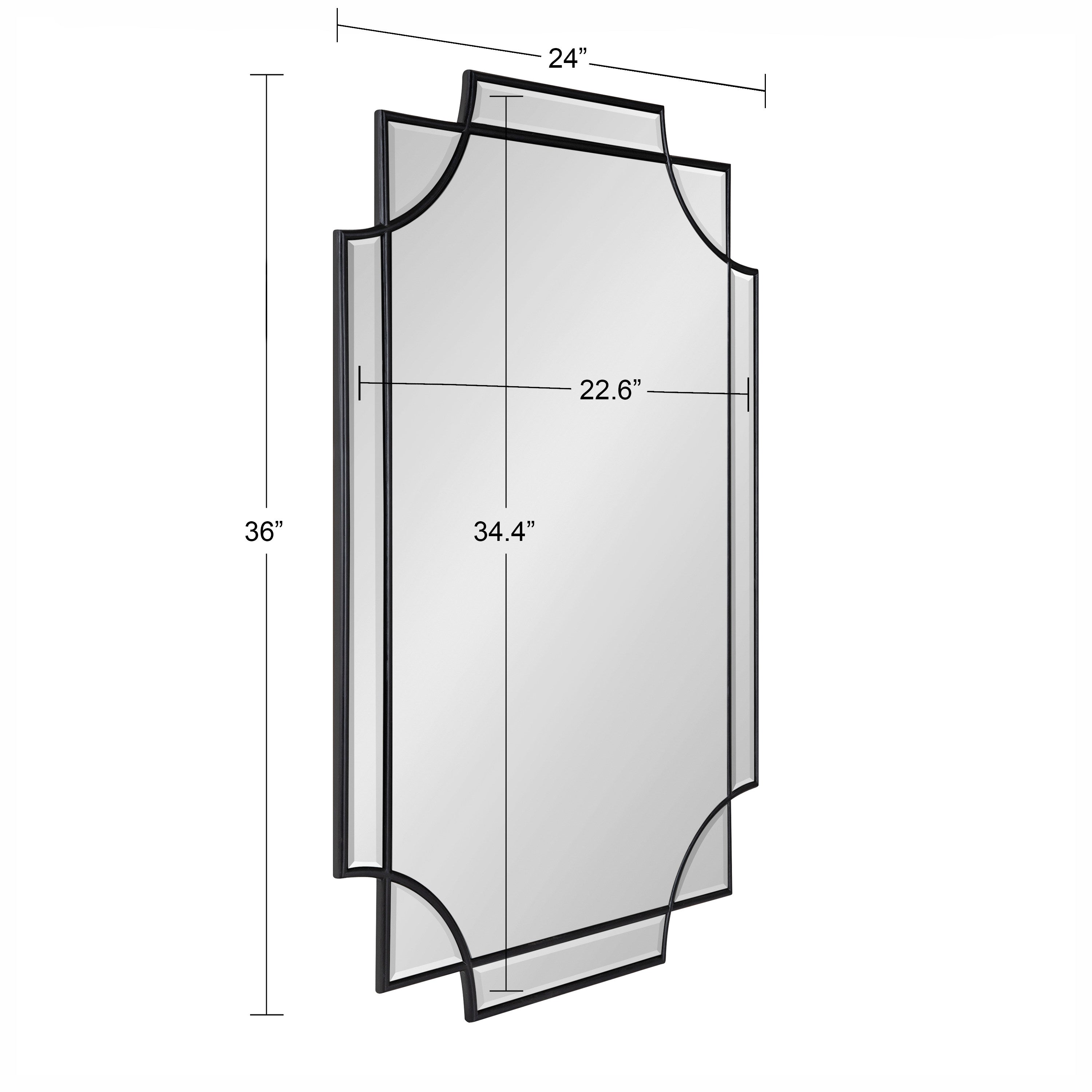 Scallop Mirror 24x36 Black 5