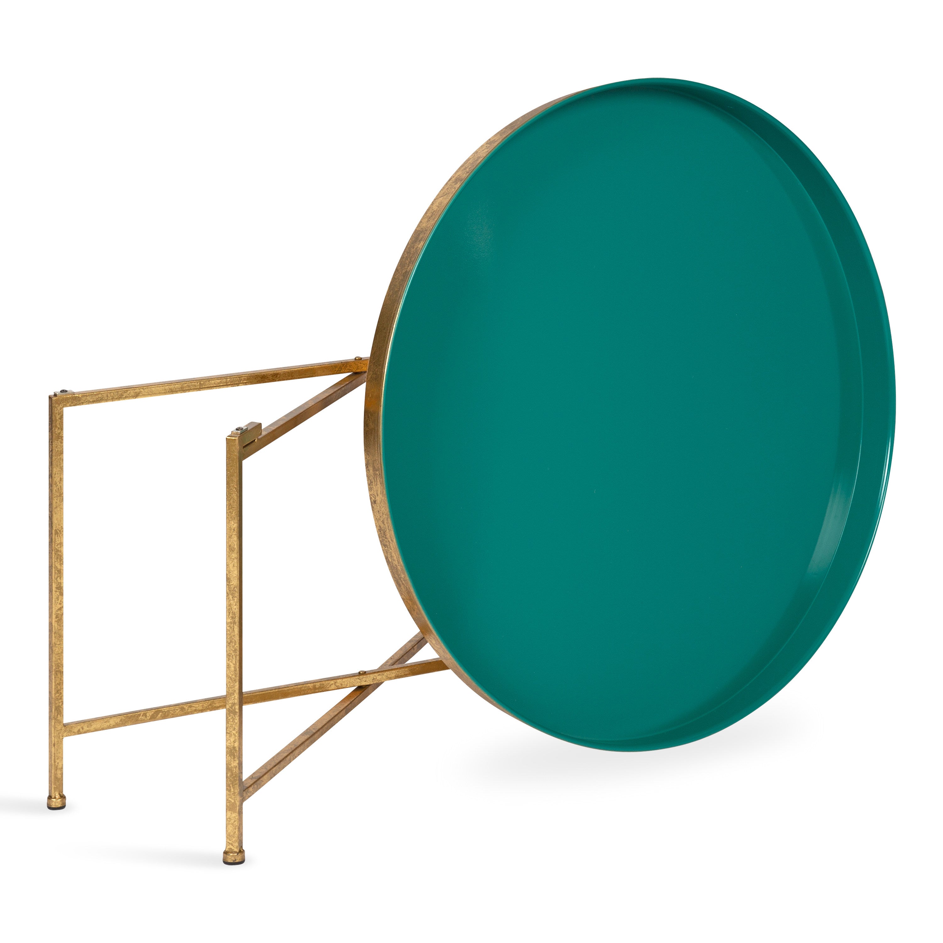 Coffee Table Teal Gold 28.25x28.25x19 4