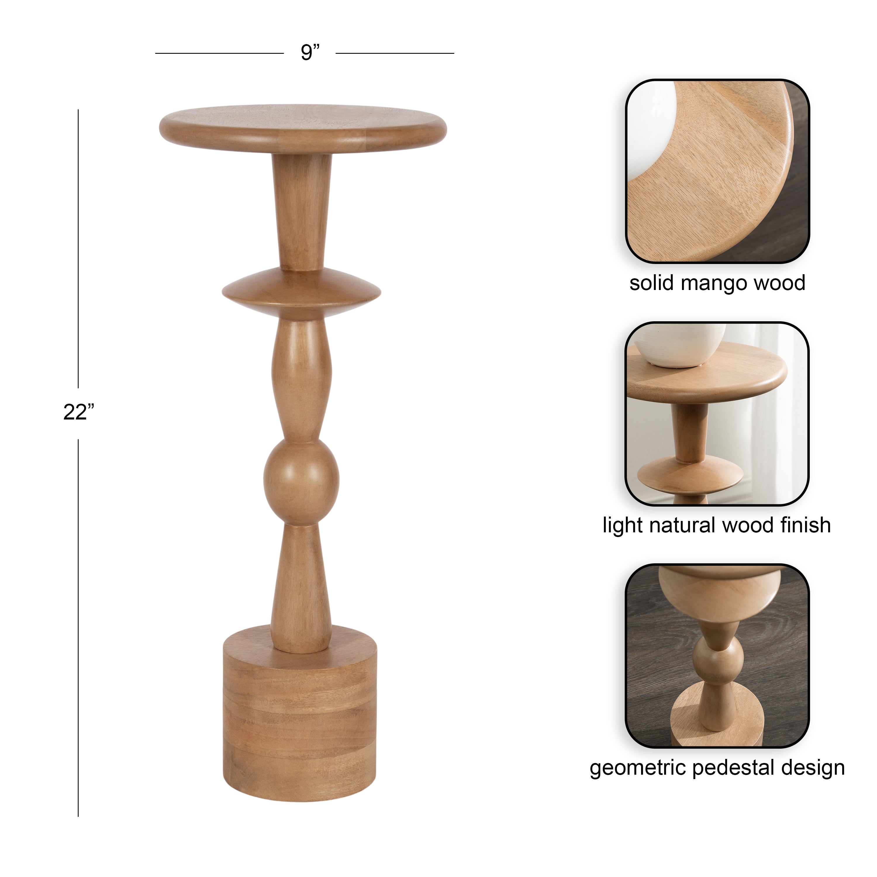 Drink Table Natural Biscuit 9x9x22 2