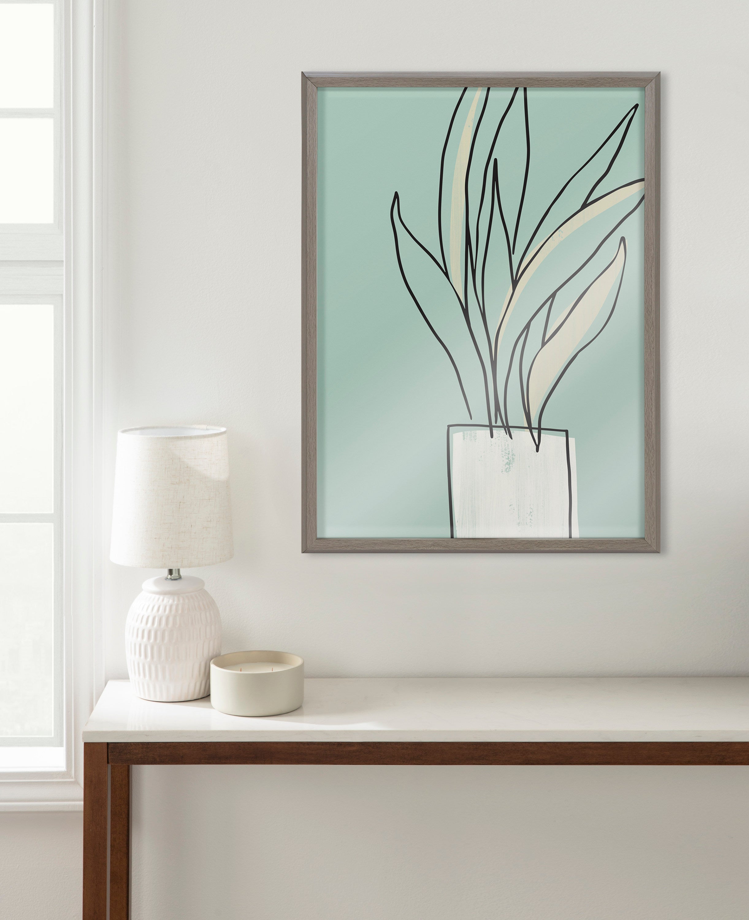 Blake Serene Growth Framed Printed Glass by Elizabeth Silver